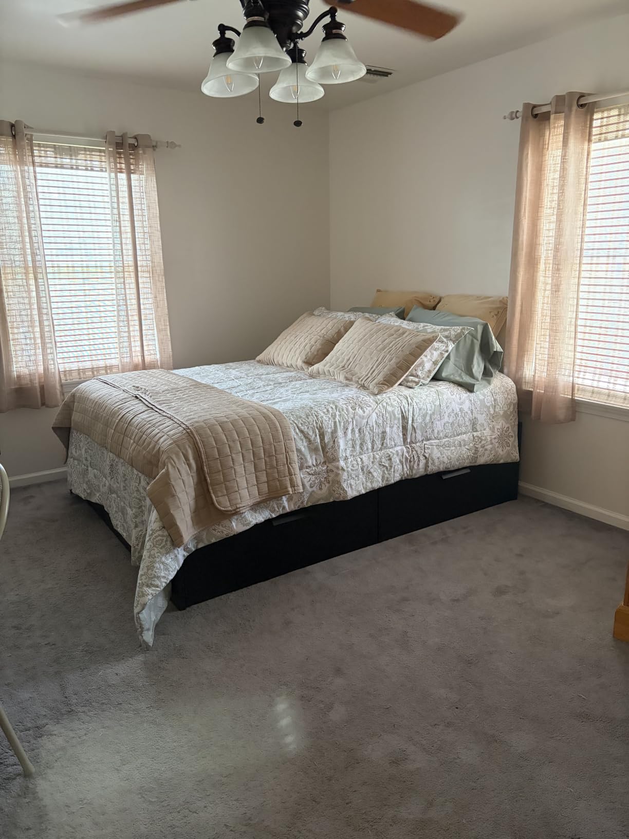 LazBlinds No Drill Bamboo Roman Shades, 34x64, Ceylon Light Russet | Light Filtering Window Treatment, No Tools Cordless Roll Up Bamboo Blinds for Window customer photo 1