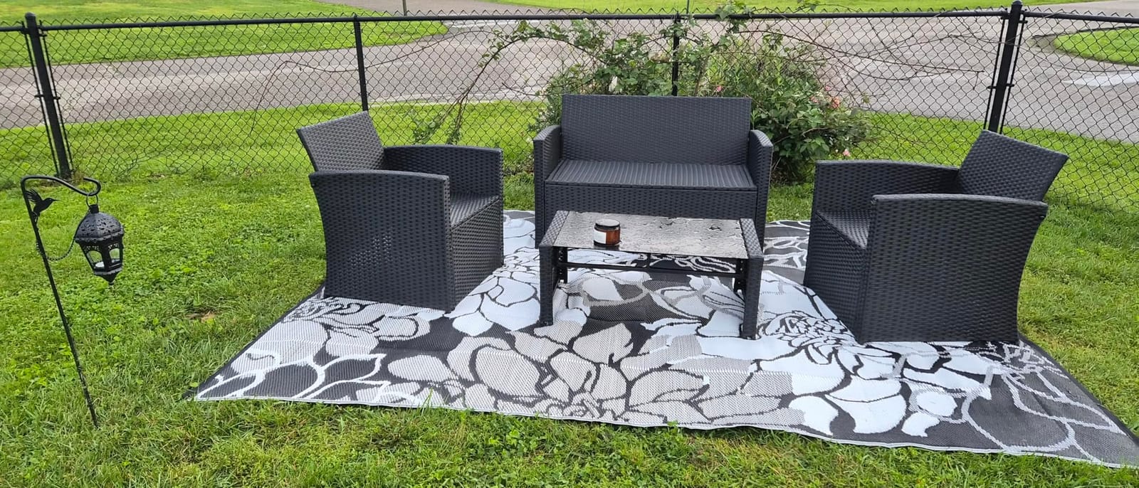 KROFEM 4 Piece Patio Furniture Set, Outdoor Wicker Conversation Set customer photo 1