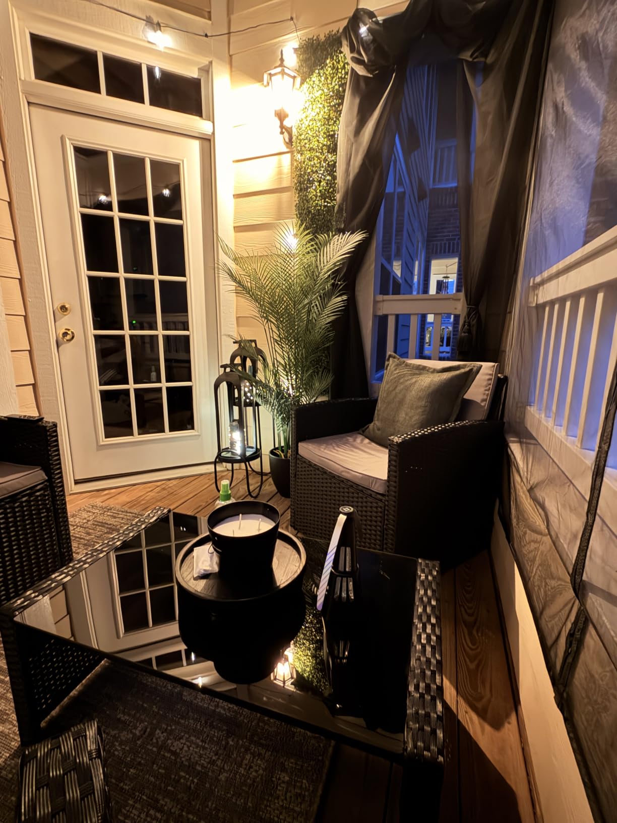 KROFEM 4 Piece Patio Furniture Set, Outdoor Wicker Conversation Set customer photo 2