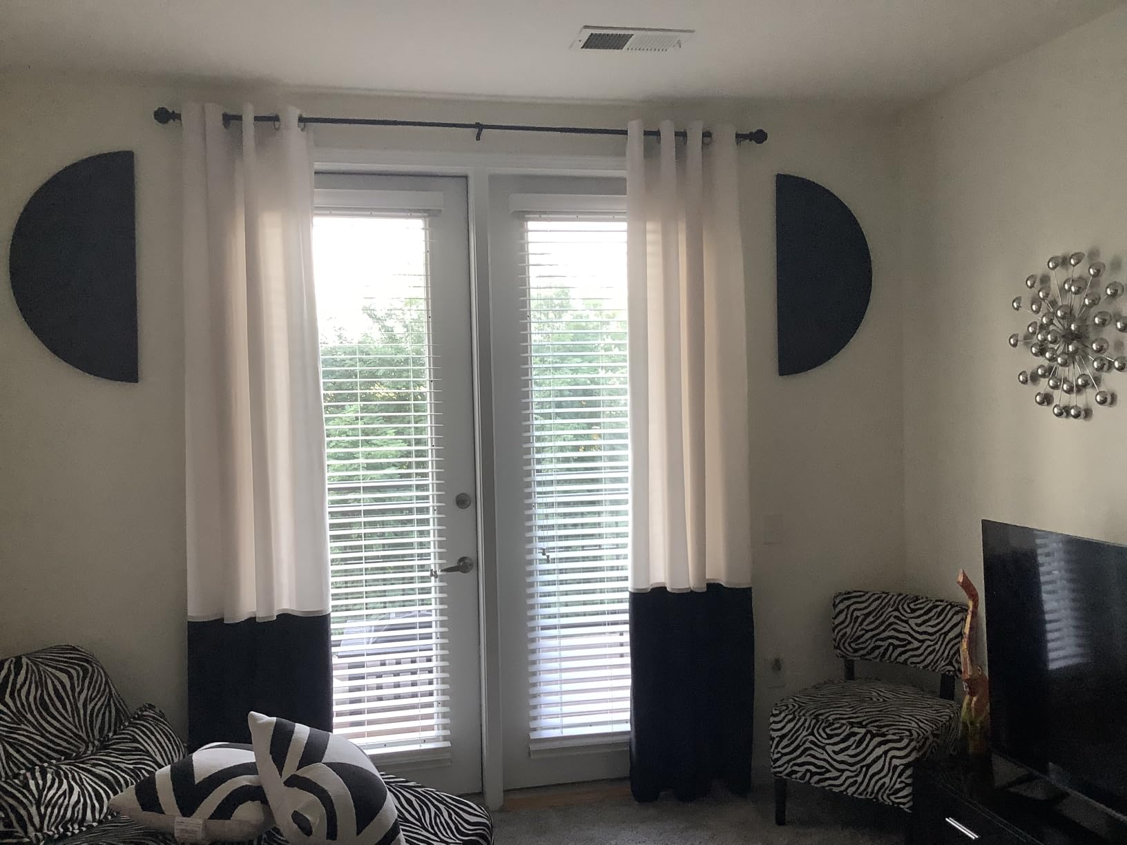 BULBUL Modern Gold Black Velvet Curtains Luxury 84 inch for Living Room customer photo 2