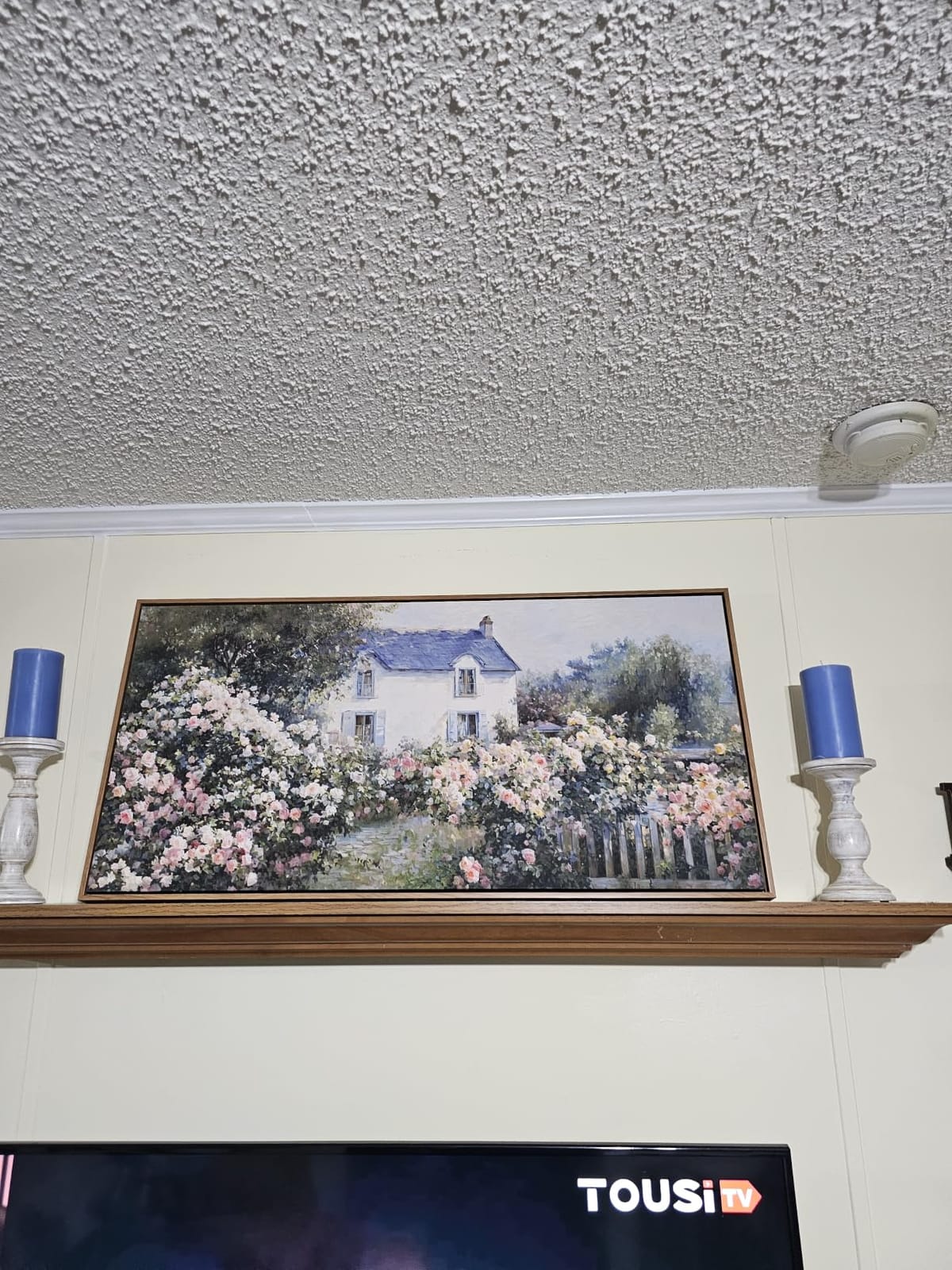 InSimSea Extra Large Framed Vintage Wall Art, Flower Meadow Prints,20x40In | Living Room Country Farmhouse Decor, Canvas Landscape Paintings, Retro Long Pictures for Bedroom Above of Bed customer photo 2