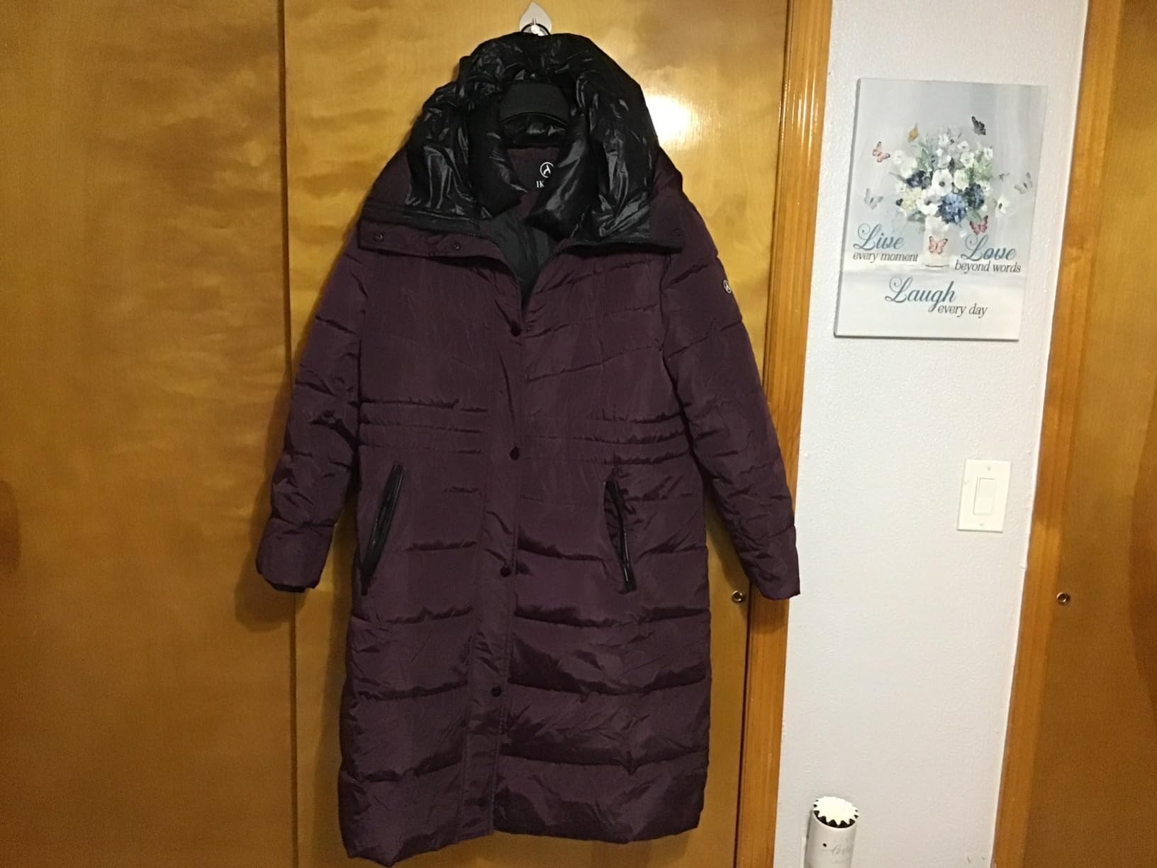 IKAZZ Women's Winter Coats, Thickened Warm Insulated Vegan Down Long Parka Jacket with Hood customer photo 1