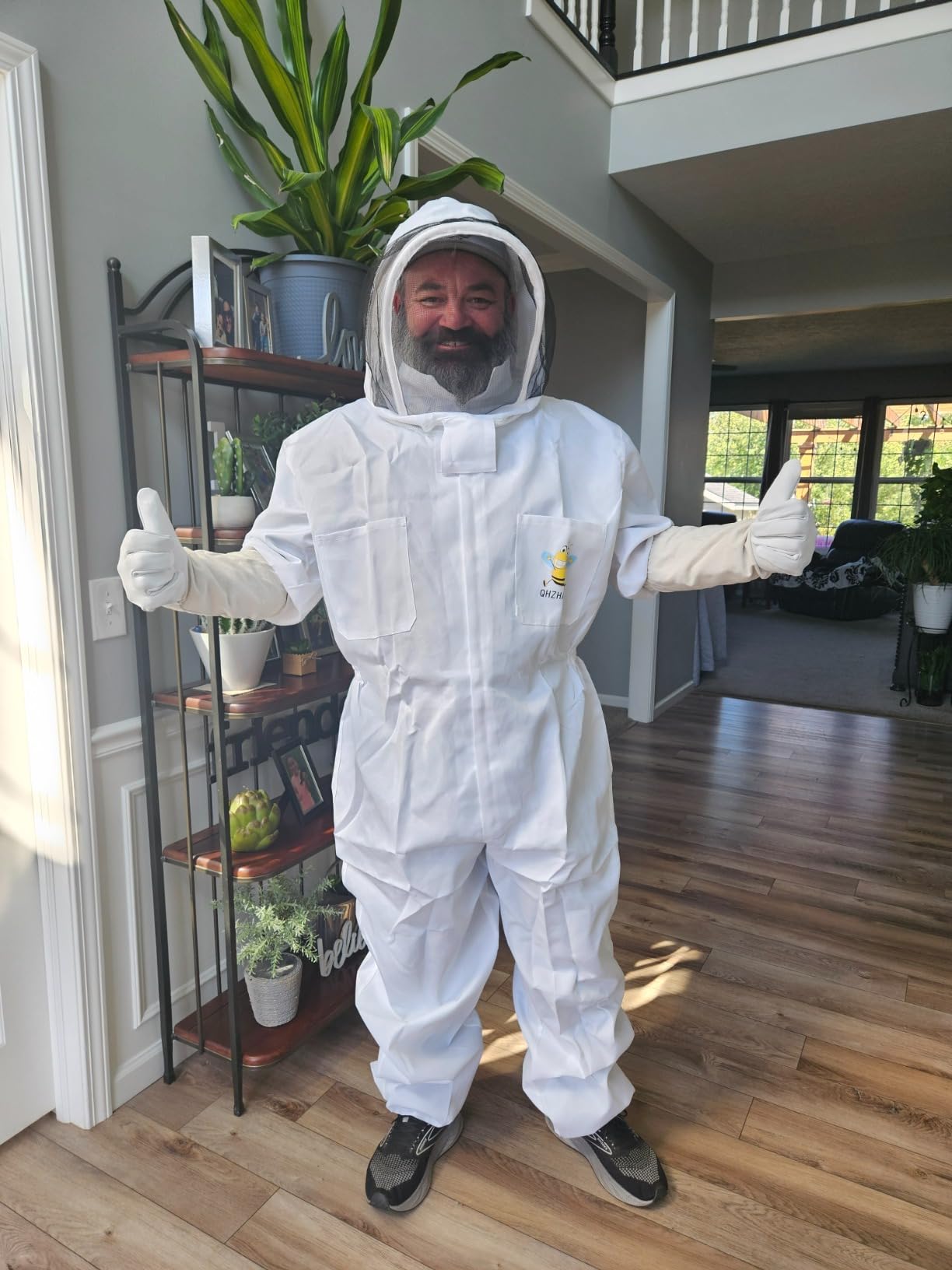 Sting Proof Bee Suit Full Body with Ventilated Hood & Gloves L customer photo 2