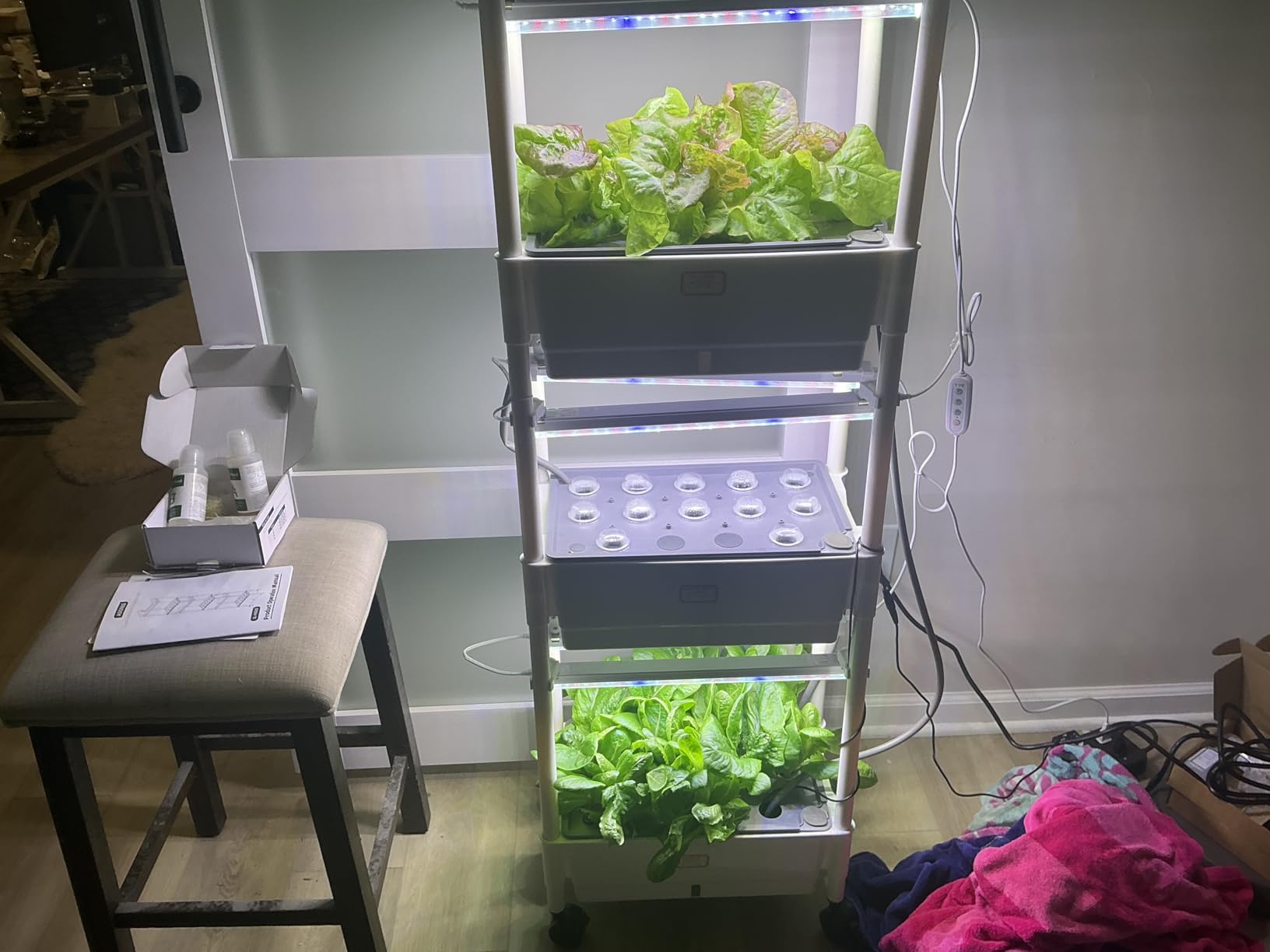 Hydroponics Growing System,AOONEG 42Pods Indoor Herb Garden with LED Grow Light,Hydroponics Growing System Kit with Automatic Timer,Pump System,Adjustable Height,No Seed customer photo 1