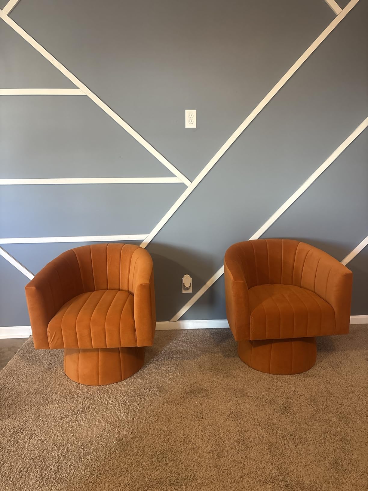 Swivel Accent Barrel Chair Set of 2- Cute Comfy Small Round 360° Arm Chair Velvet Sofa Club Reading Chair for Living Room Bedroom Office Black customer photo 2