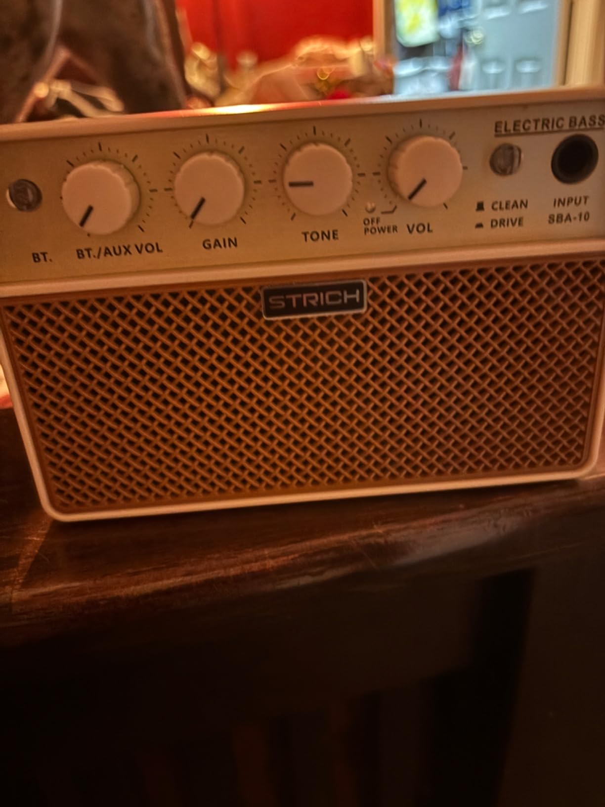 STRICH 2 x 5W Mini Bass Practice Amp, Rechargeable, Clean/Drive, Brown customer photo 2