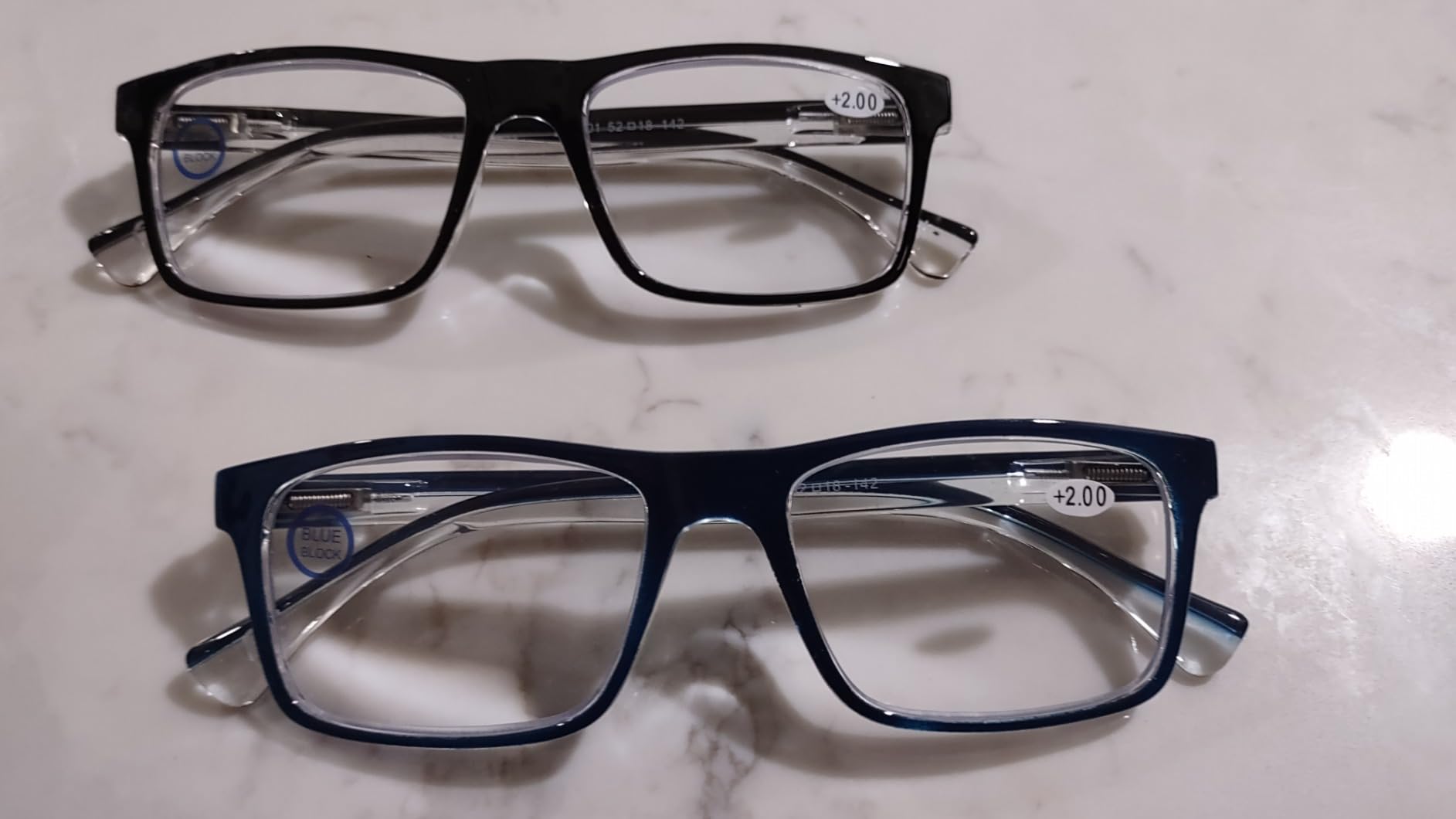 Missfive 2-Pack Light Bifocal Reading Glasses for Men Blue Light Blocking, Near/Far Dual-use Spring Hinge Readers, Anti UV/Eye Strain Comfort Premium Computer Eyeglasses, 2.5x customer photo 1
