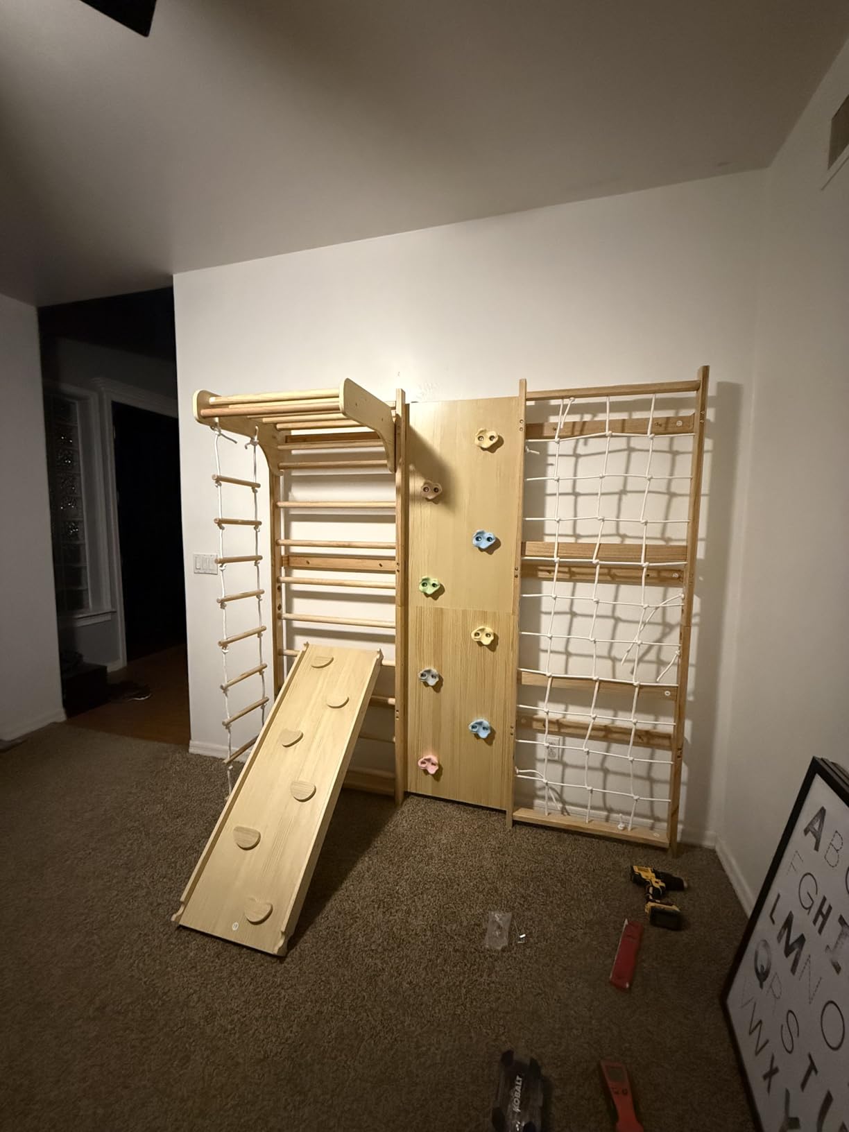 Avenlur Walnut 9-in-1 Swedish Ladder Wall Gym Kids, Indoor Climbing Wall customer photo 1