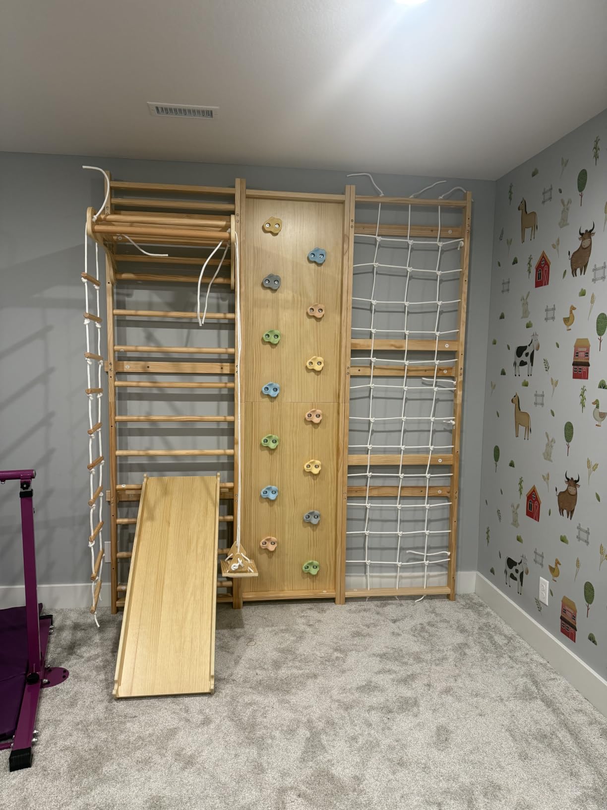 Avenlur Walnut 9-in-1 Swedish Ladder Wall Gym Kids, Indoor Climbing Wall customer photo 2