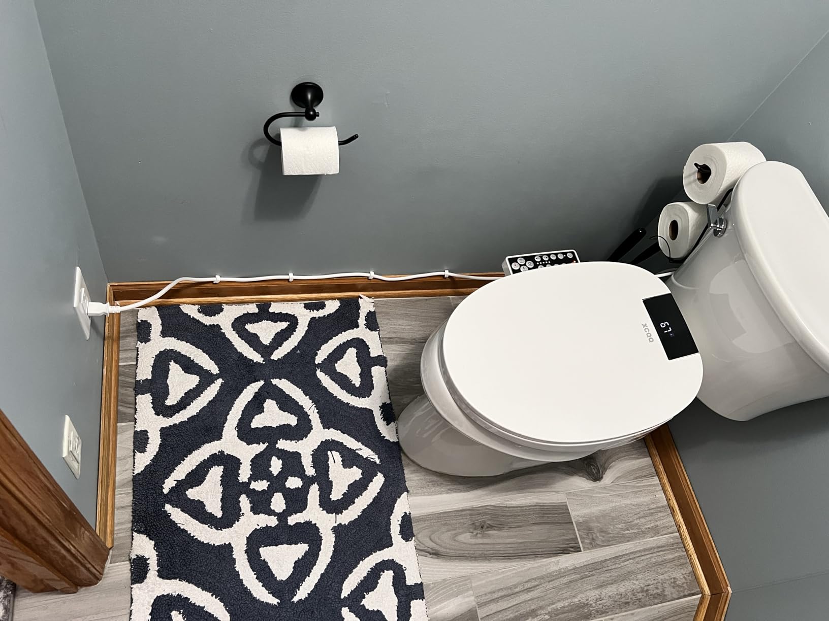 XCQQ Electric Heated Bidet Toilet Seat, Elongated, S9BL customer photo 2
