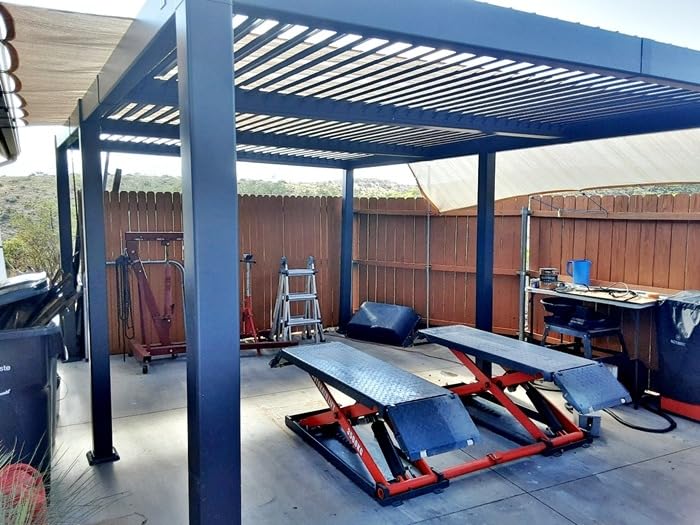 PURPLE LEAF Louvered Pergola 10' x 12' Outdoor Pergola w/Drainage System customer photo 2