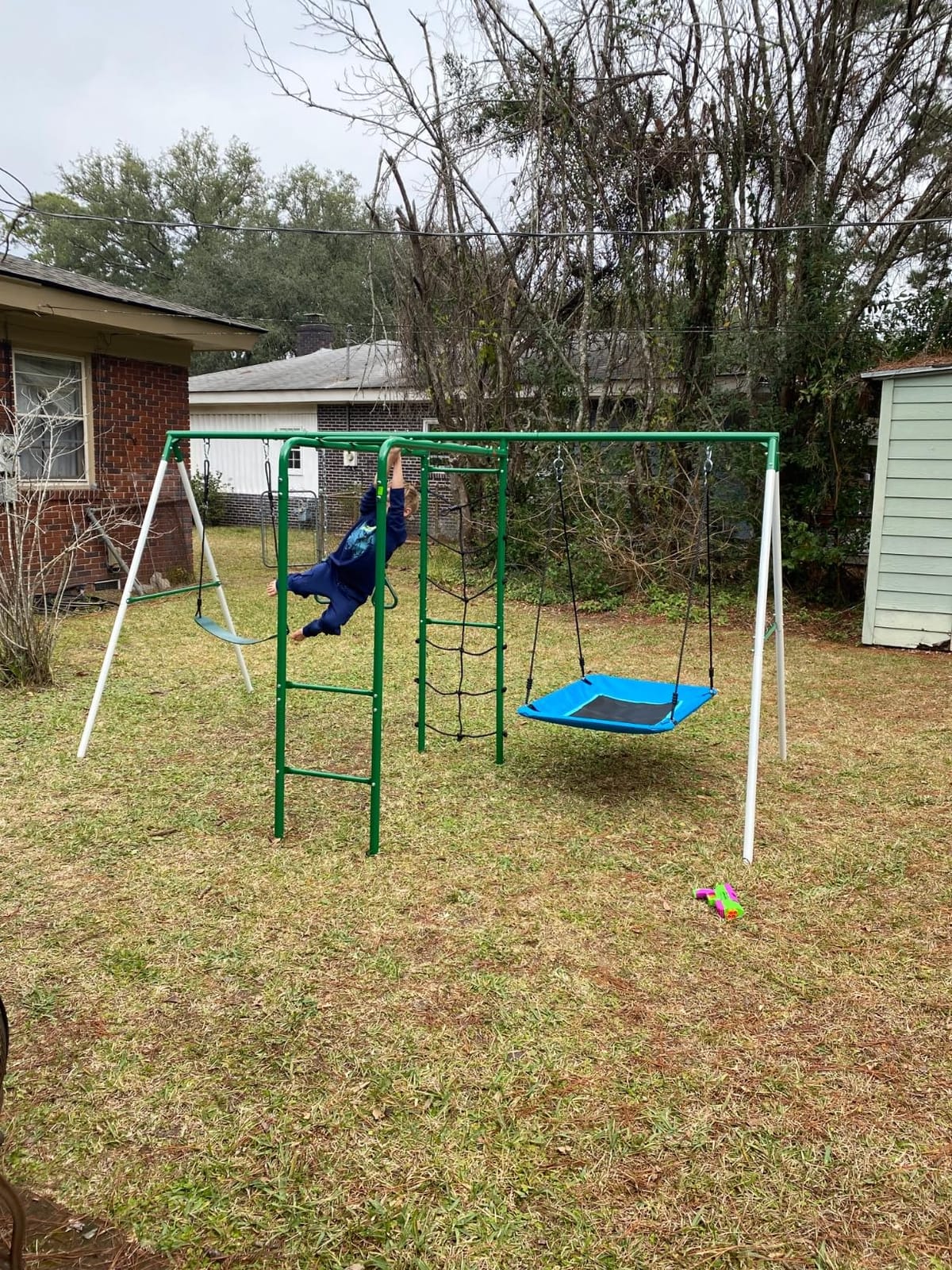 Hapfan Swing Sets for Backyard with Monkey Bars,5 in 1 Playground Set customer photo 1