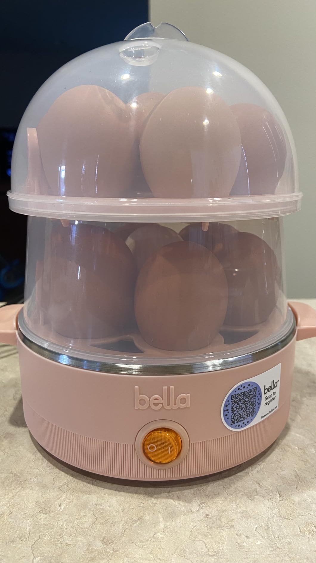 bella 14-Egg Capacity Cooker & Steamer, Double Stack, 360 Watt, Oatmilk customer photo 2