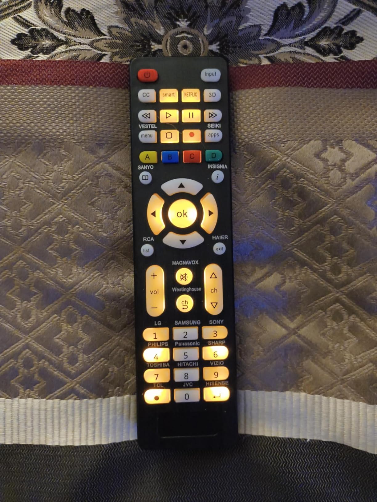 Universal TV Remote for Sanyo, Philips, Toshiba, Hitachi, Insignia, Samsung, LG, Sony, Sharp, Vizio, JVC, TCL, Hisense, Vestel, Seiki, Magnavox, Haier, Panasonic, Backlit Universal Remote Control customer photo 2