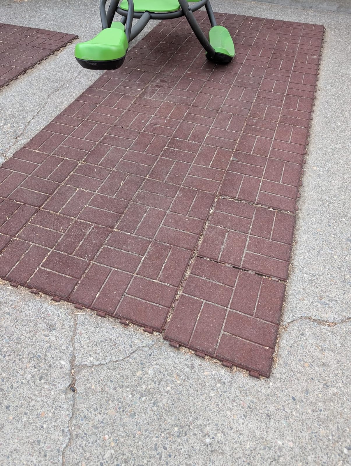 Playsafer Brick Rubber Interlocking Tiles | 16 X 16 | Easy Install for Indoor and Outdoor Use (Dark Gray, 20 Tiles) customer photo 2