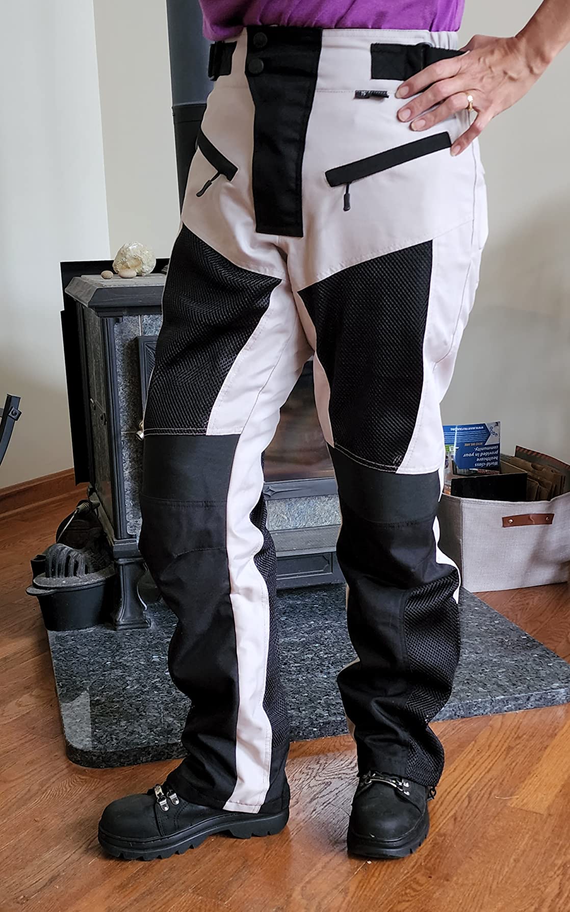 WICKED STOCK Men's Grey Mesh Motorcycle Pants - High Rise, Zipper Closure, Summer, Motocross, Dirt Bike, Motorcycle customer photo 1