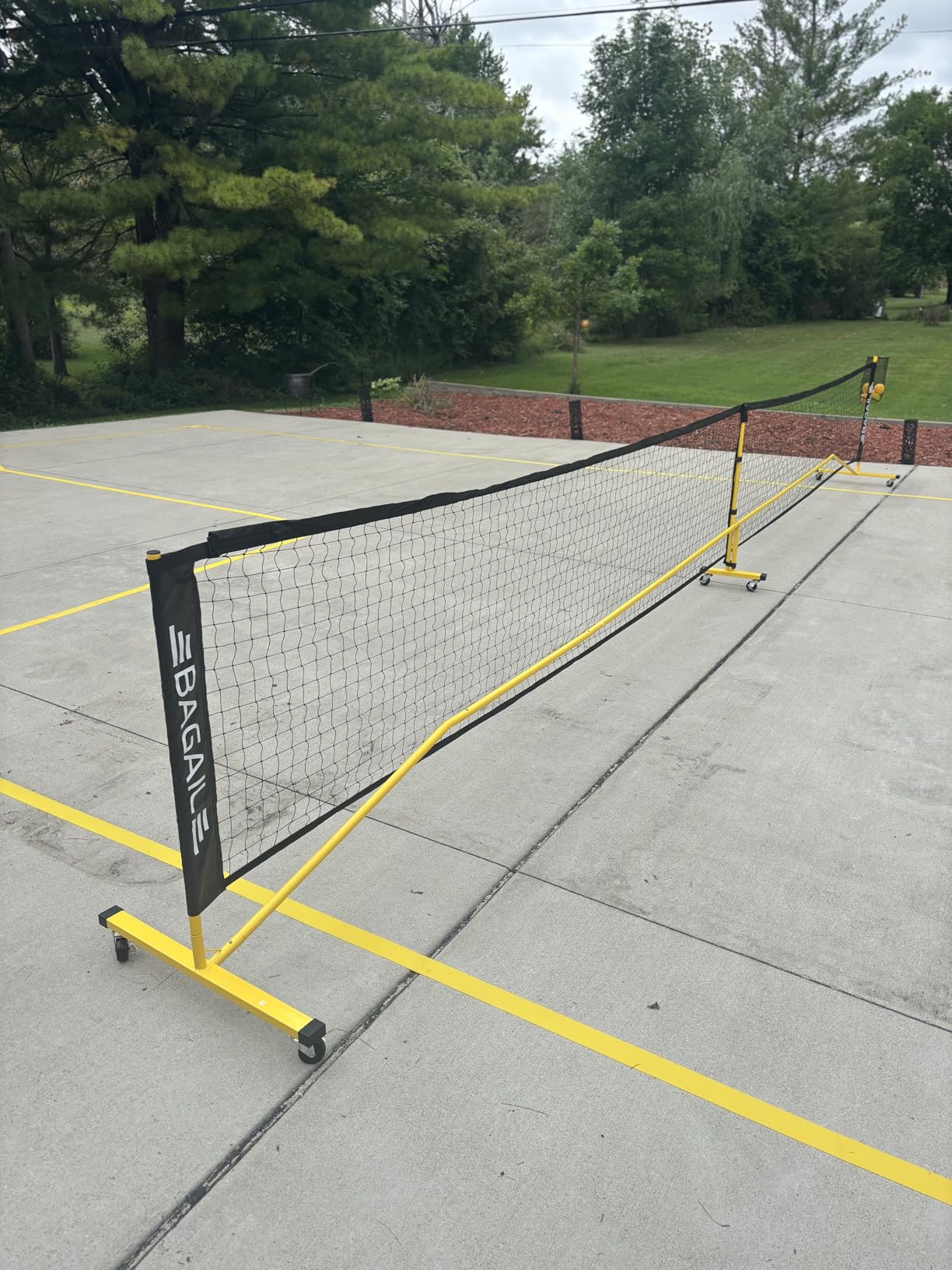 BAGAIL Portable Pickleball Net Set, 22 FT Regulation Size Pickle Ball Net with Ball Collector, 4 Balls and Carry Bag, Easy Setup for Outdoor Indoor Driveway customer photo 2