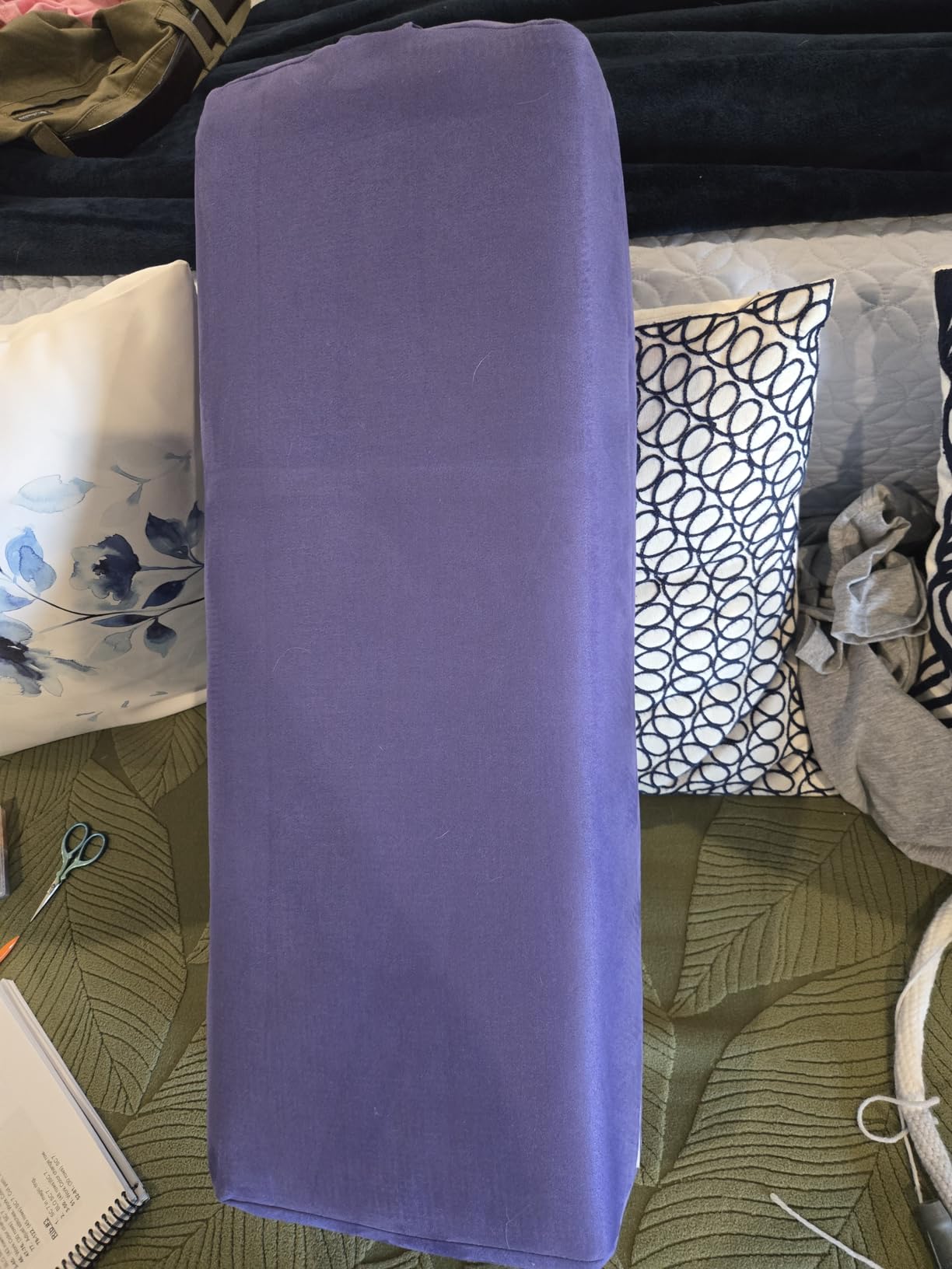 Wellsin Rectangular Yoga Bolster - Meditation Pillow with Washable Suede Cover, 27
