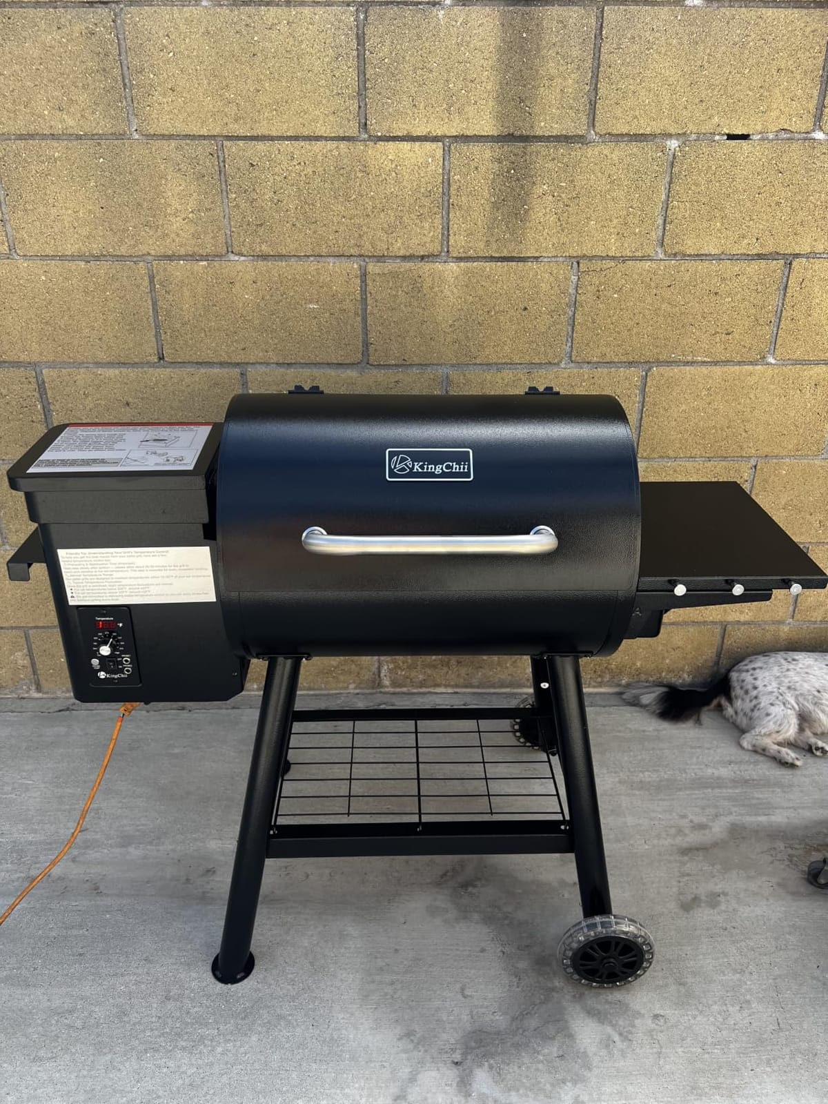 KingChii Electric Wood Pellet Grill & Smoker with Side Shelf, 456 SQ.IN Grill Capacity, with PID Temperature Control (180-425°F) for Backyard Camping Bake and Roast, Black customer photo 2