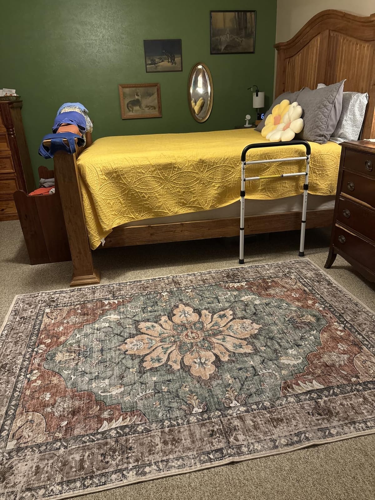 RELEANY Washable Area Rug, Runner 2'x6', Brick/Brown/Green customer photo 1
