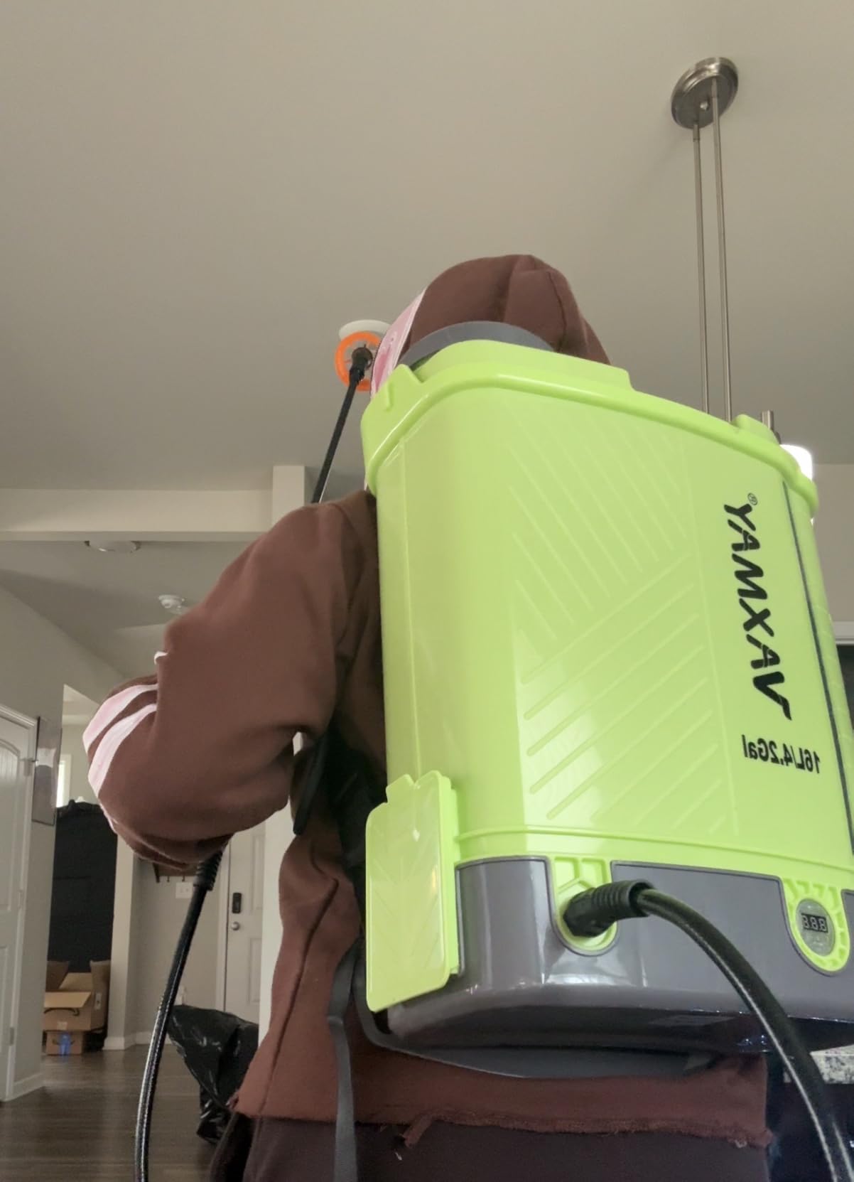 Battery Powered Backpack Sprayer 3.2 Gallon, VAXMAY 80 PSI Electric Garden Sprayer Works with Makita 18V Battery, Weed Lawn Sprayer with Telescopic Wand, 5 Nozzles, 2.0 Ah Battery & Charger Included customer photo 1