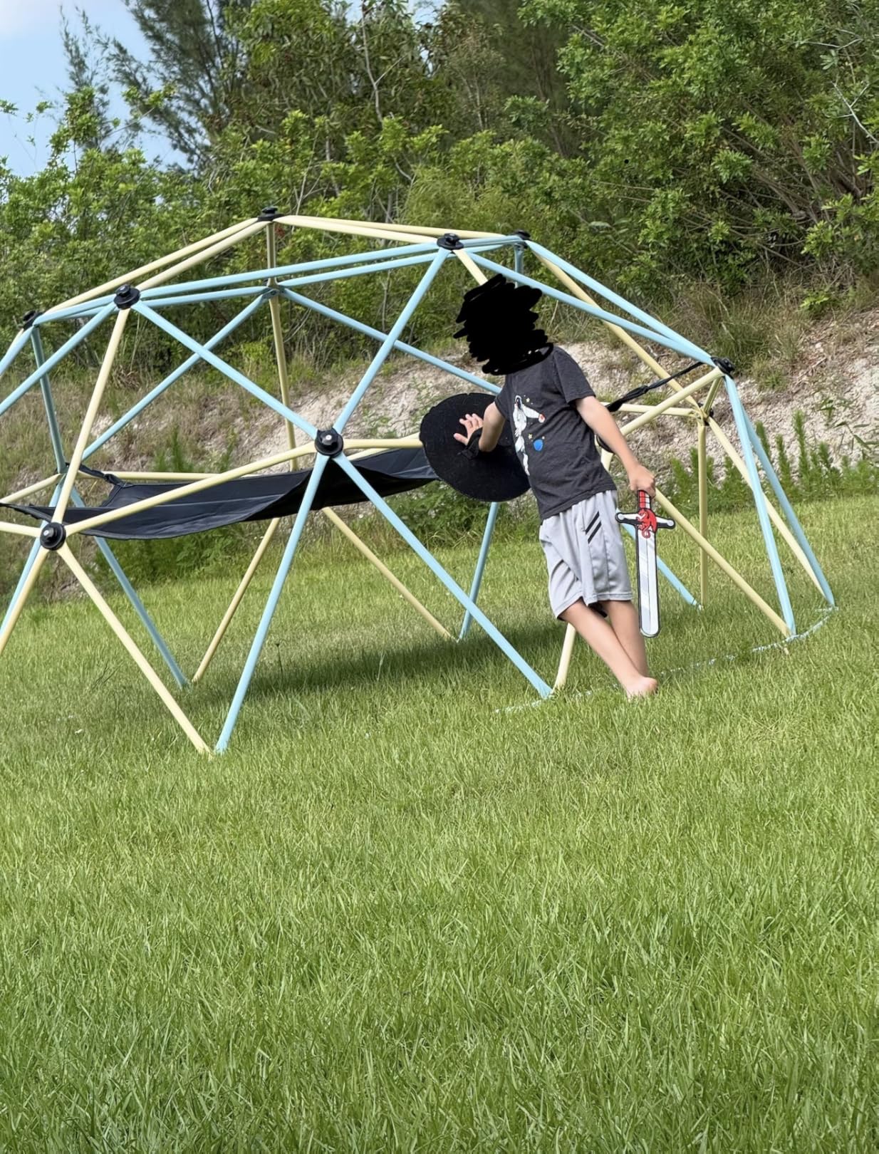 VEVOR Climbing Dome, 10FT Geometric Dome Climber with Hammock and Swing, Jungle Gym Supports 750LBS and Easy Assembly for Kids 3 to 10 Years Old, with Climbing Grip, Outdoor Backyard Play Equipment customer photo 1