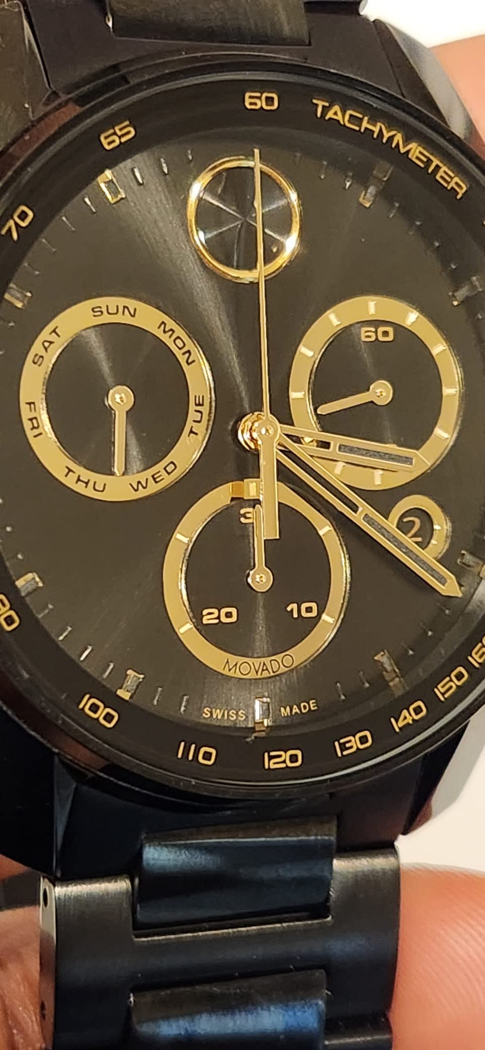 Movado Bold Verso Men's Sport Watch - Swiss Quartz Chronograph Movement, Stainless Steel Link Bracelet - 5 ATM Water Resistance - Luxury Fashion Timepiece for Him - 44mm customer photo 1