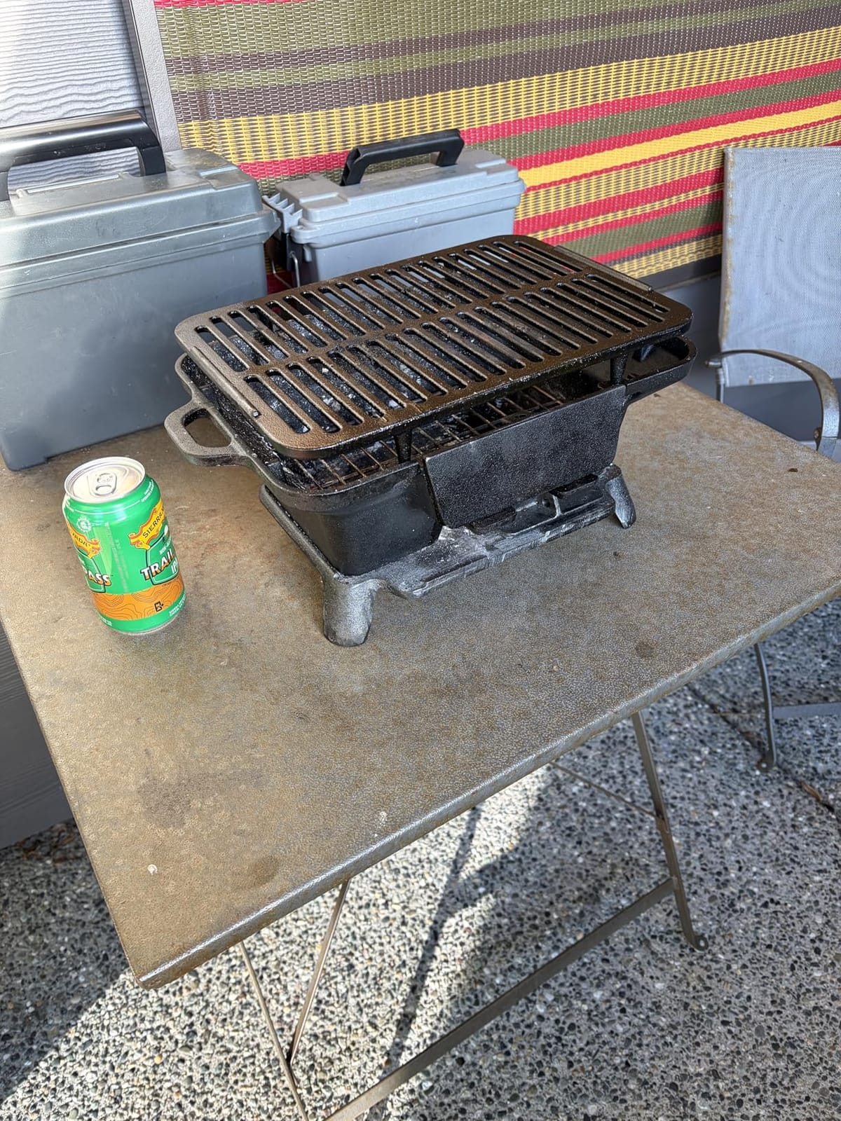Hibachi Grill Outdoor, Portable Mini Charcoal Grill, Pre-Seasoned Cast Iron, Small Japanese Yakitori Tabletop Skillet Grill Stove for Outdoor Camping customer photo 2