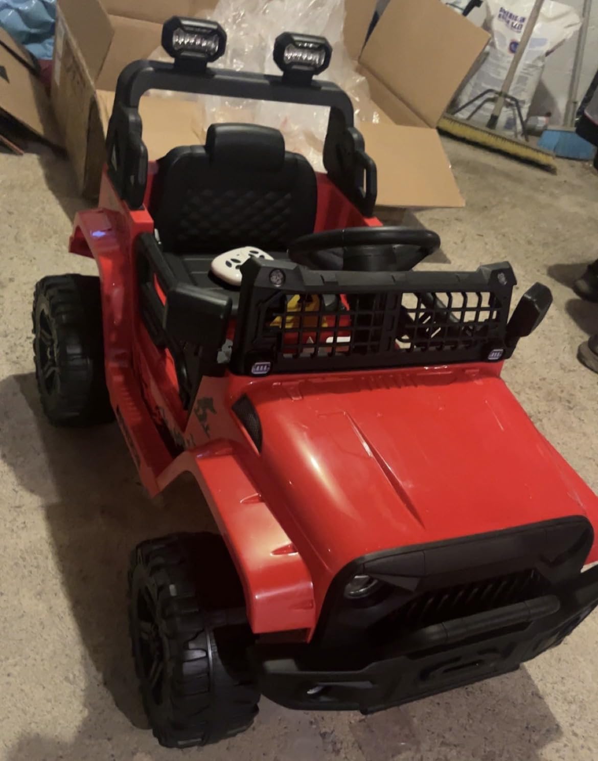 Hetoy 12V Ride on Toys with Parent Remote Control Toddler Electric Vehicle with Spring Suspension, LED Lights, Bluetooth, Music Player, 3 Speeds Ride on Car Truck for Kids Age 3-8 (Red) customer photo 1