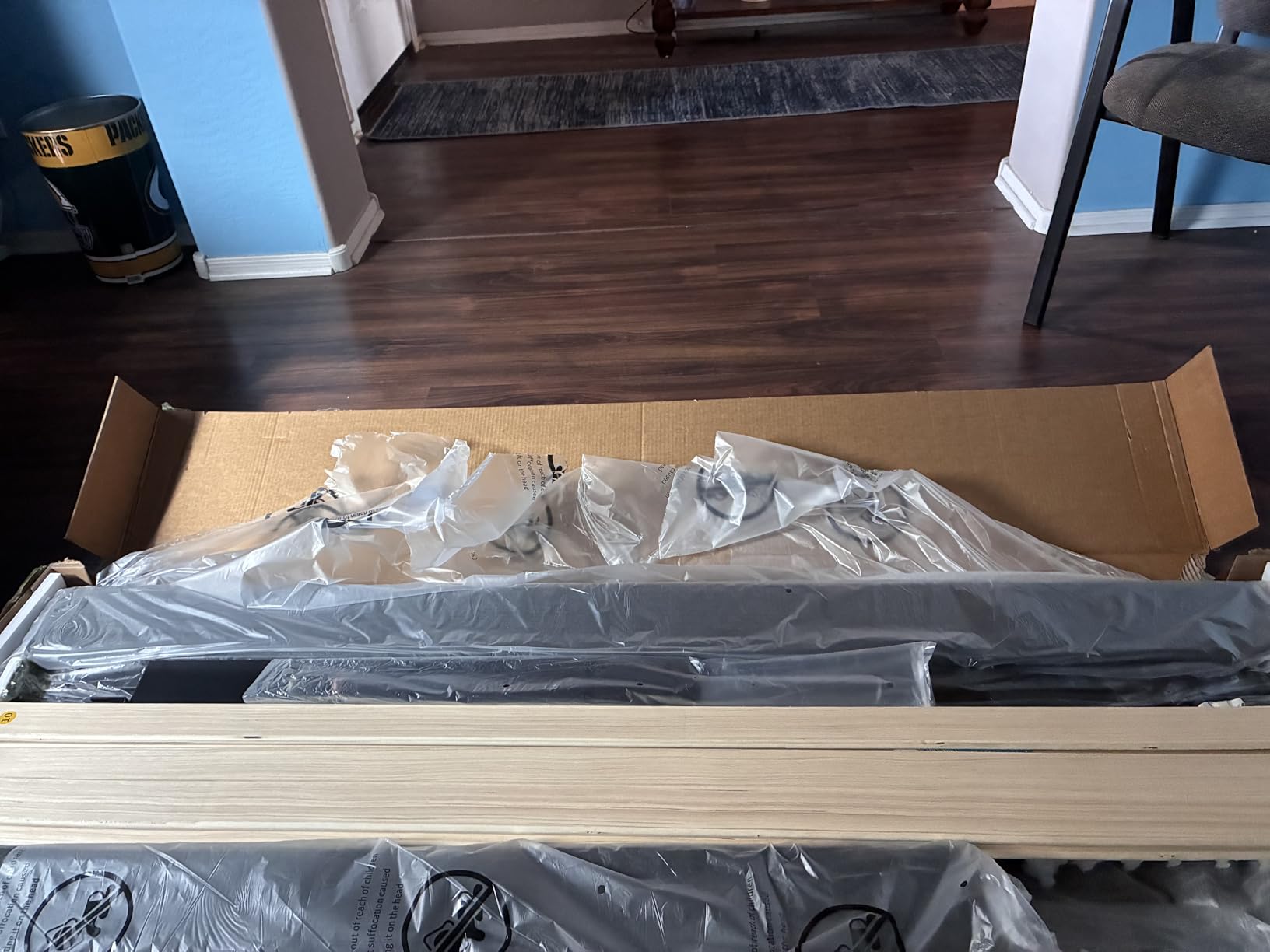 HAOARA King Size Platform Bed Frame with Upholstered Button Tufted Headboard, Mattress Foundation with Wooden Slat Support, Noise Free, No Box Spring Needed, Easy Assembly, Light Grey customer photo 1