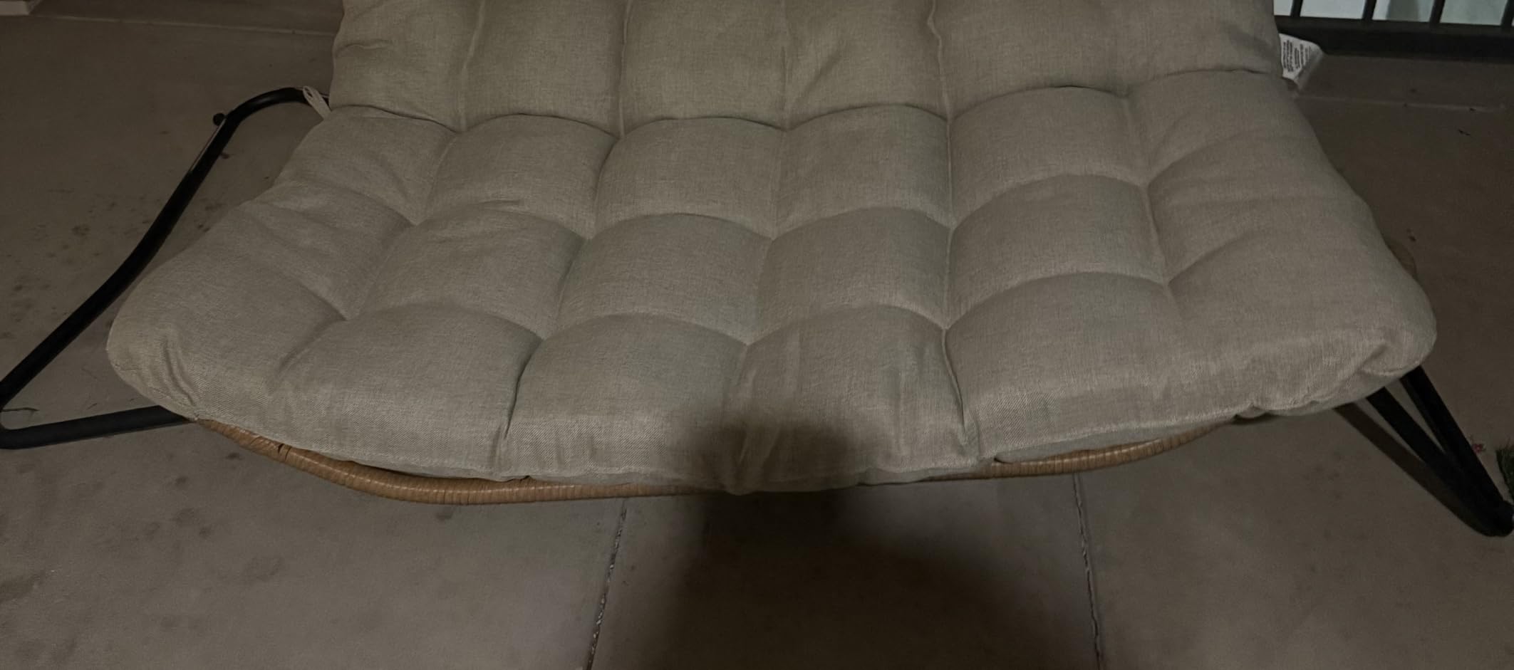 Outdoor Loveseat, Boho Rattan Patio Couch with Soft Cushion (Beige) customer photo 1