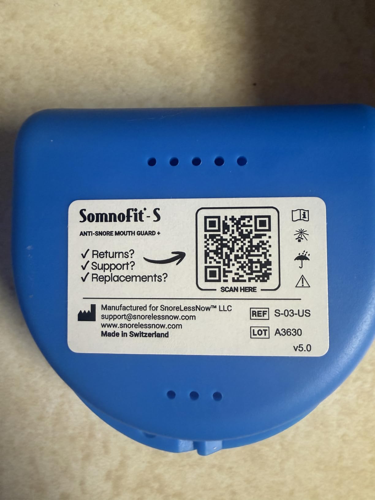 Somnofit-S Anti-Snore Mouth Guard by SnoreLessNow | Made in Switzerland | FDA Cleared | Most Comfortable Anti Snoring Mouthpiece | Sleep Tight Mouth Guard | Adjustable Snoring Solution for Men & Women customer photo 2