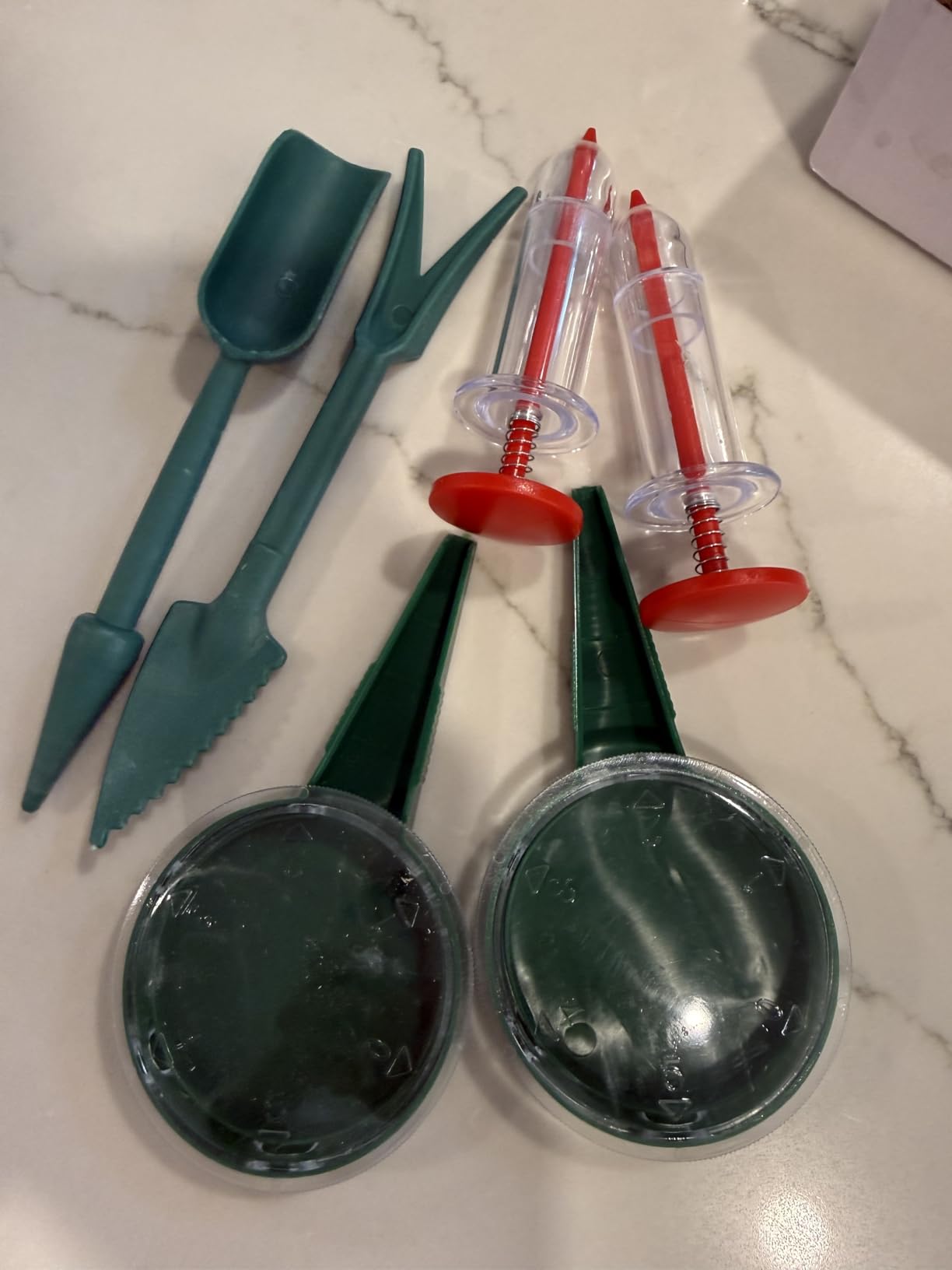 6 PCS Mini Seed Spreader, Sowing Seed Dispenser with 5 Speeds, Sowing Helper, Small Seed Planter Tool, Manual Seedlings Dibber and Widger Set, Seed Sower Spreader Handheld for Tiny Seeds (Red) customer photo 2