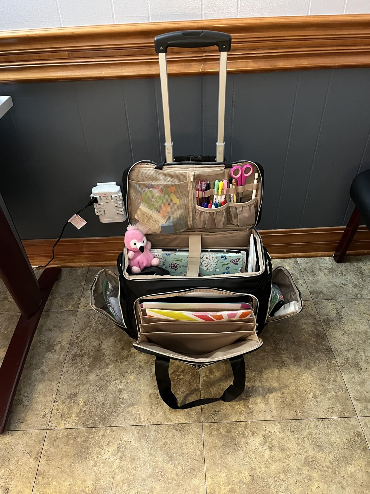 Rolling Teacher Bag with Wheels, Teacher Tote Bag Fits 15.6