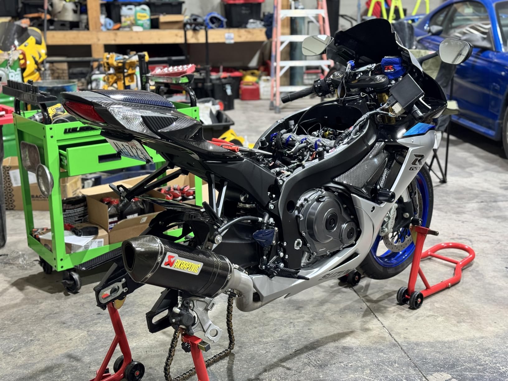 Jack Boss Motorcycle Stand Rear Combo Wheel Lift Stand, 500Lbs Capacity,Swingarm Spool Paddock Stand for Sport Bike,Fit for Yamaha, for Honda, Suitable for Kawasaki Black customer photo 2