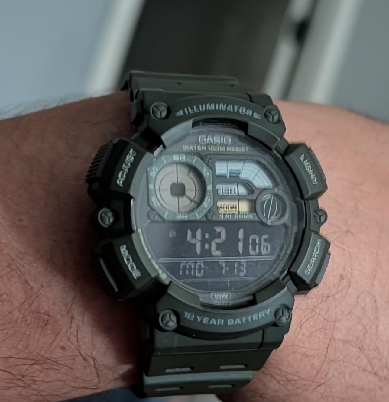 Casio WS1500H Series | Men’s Digital Watch | 100M WR | Dual Time | Countdown Timer | LED Light | Moon Phase | Fishing Mode | Auto Calendar | Multi Alarms | 1/100 SEC Stopwatch customer photo 2