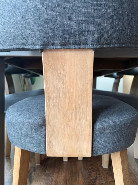 HNY Mid Century Modern Dining Chairs Set of 4, Upholstered Linen Kitchen & Dining Room Chairs with Ergonomic Curved Backrest, Solid Wood Legs, Farmhouse Accent Chair for Home, Apartment, Beige customer photo 2