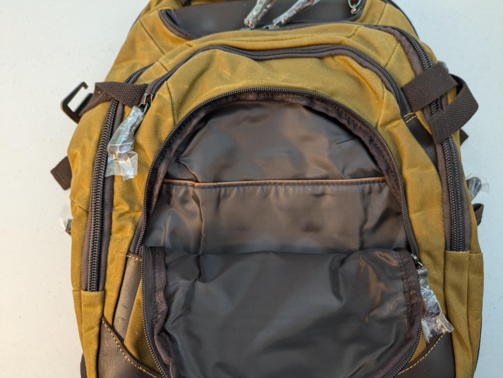 Travel Laptop Backpack 17.3 inch XL Computer Backpack for Men Waxed Canvas College Daypack Business Backpack Brown customer photo 2