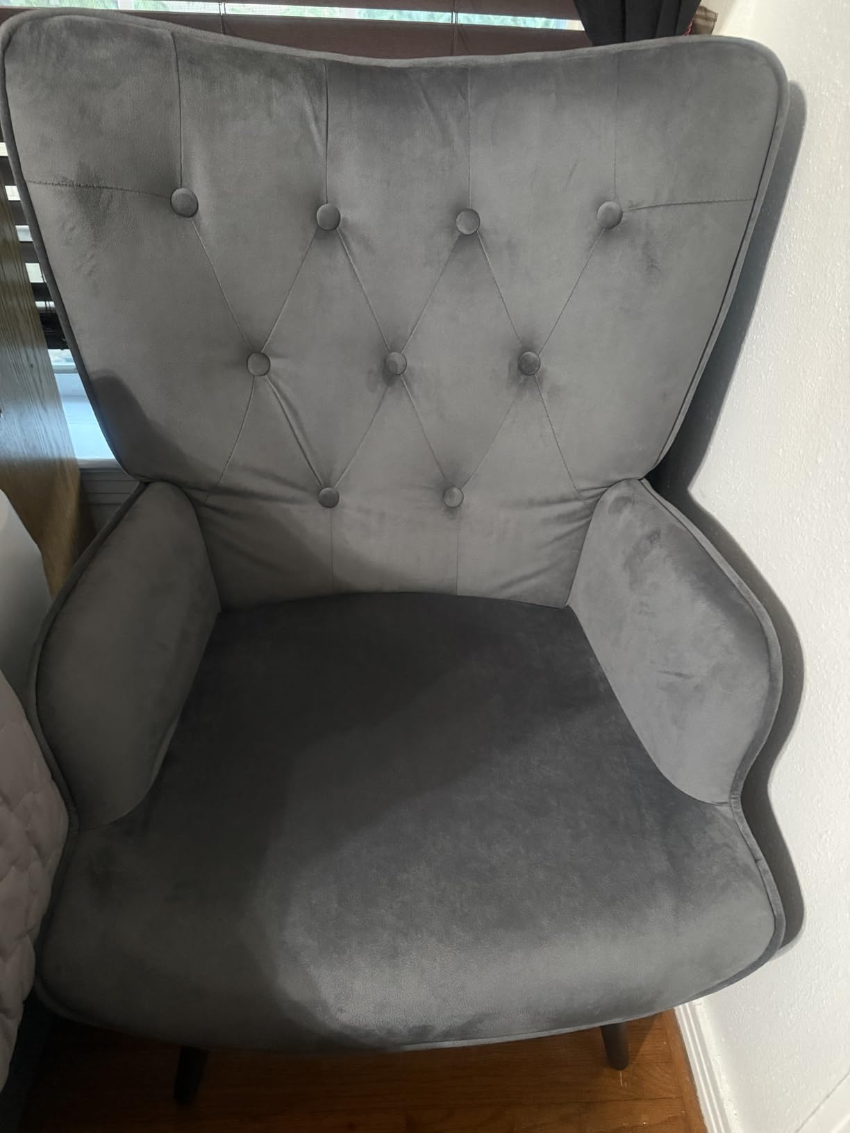 Furnimart Accent Chairs Set of 2, Brown PU Leather Reading Armchair with High Backrest, Wingback Corner Chair Mid Century Modern for Living Room, Bedroom, Waiting Room customer photo 2