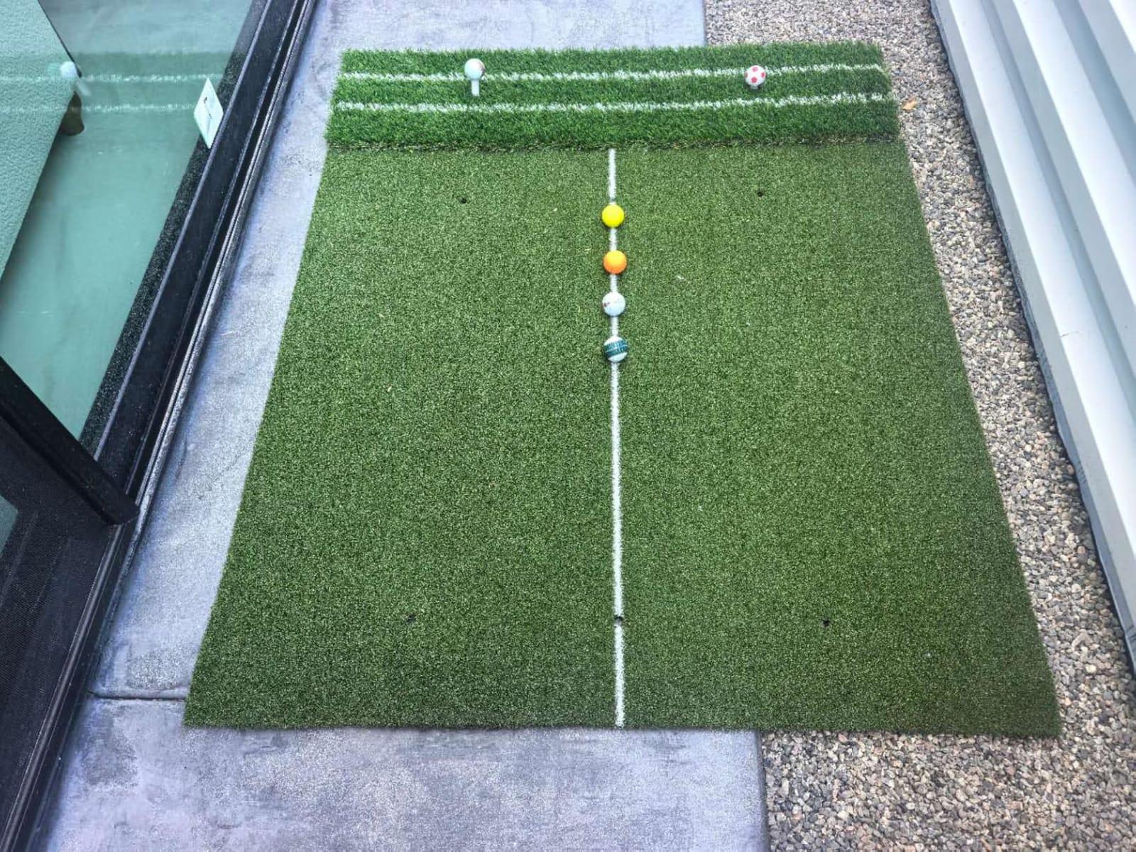 Premium Dual-Turf 5x4ft Golf Mat: 21MM to 50MM High-Elasticity Base Upgraded Golf Hitting Mat, Alignment & Angle of Approach Aid, Indoor/Outdoor Practice, Green,Ideal Gifts for Men Him Dad Husband customer photo 1