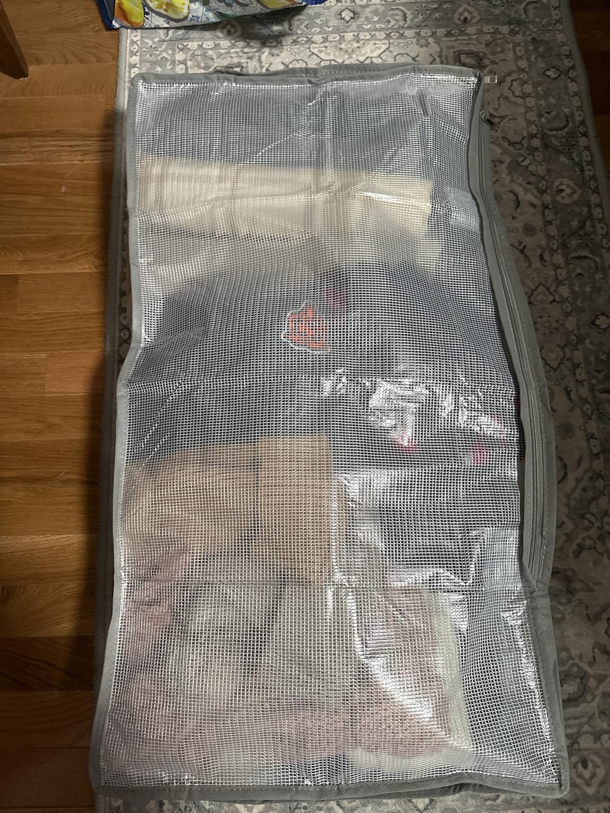 4 Packs Under Bed Storage Containers Bins, Humid-Proof Plastic Underbed Storage Bins, Closet Organizers and Clothes Storage Bags, Under the Bed Blanket Storage with Handles for Clothes,Bedroom customer photo 1