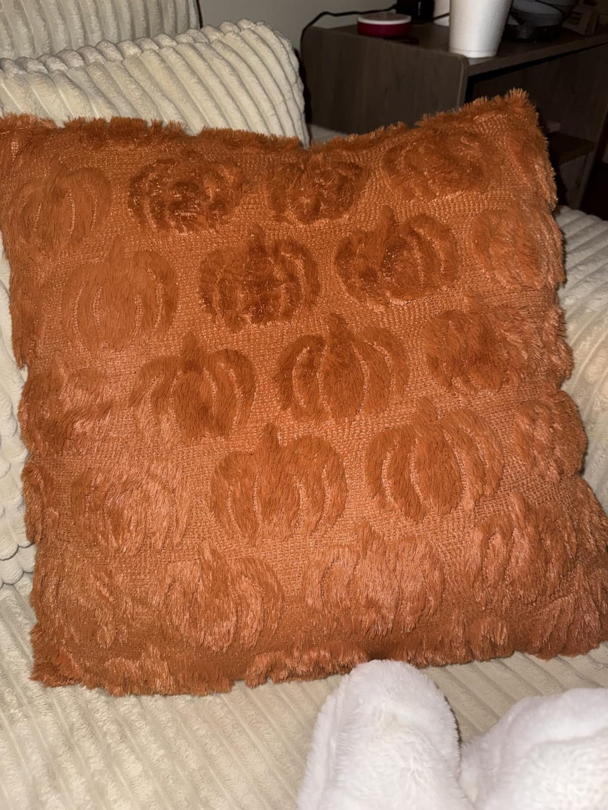 DFXSZ Fall Pillow Covers 18x18 2Pcs Rust Pumpkin Fall Decorations for Home customer photo 2