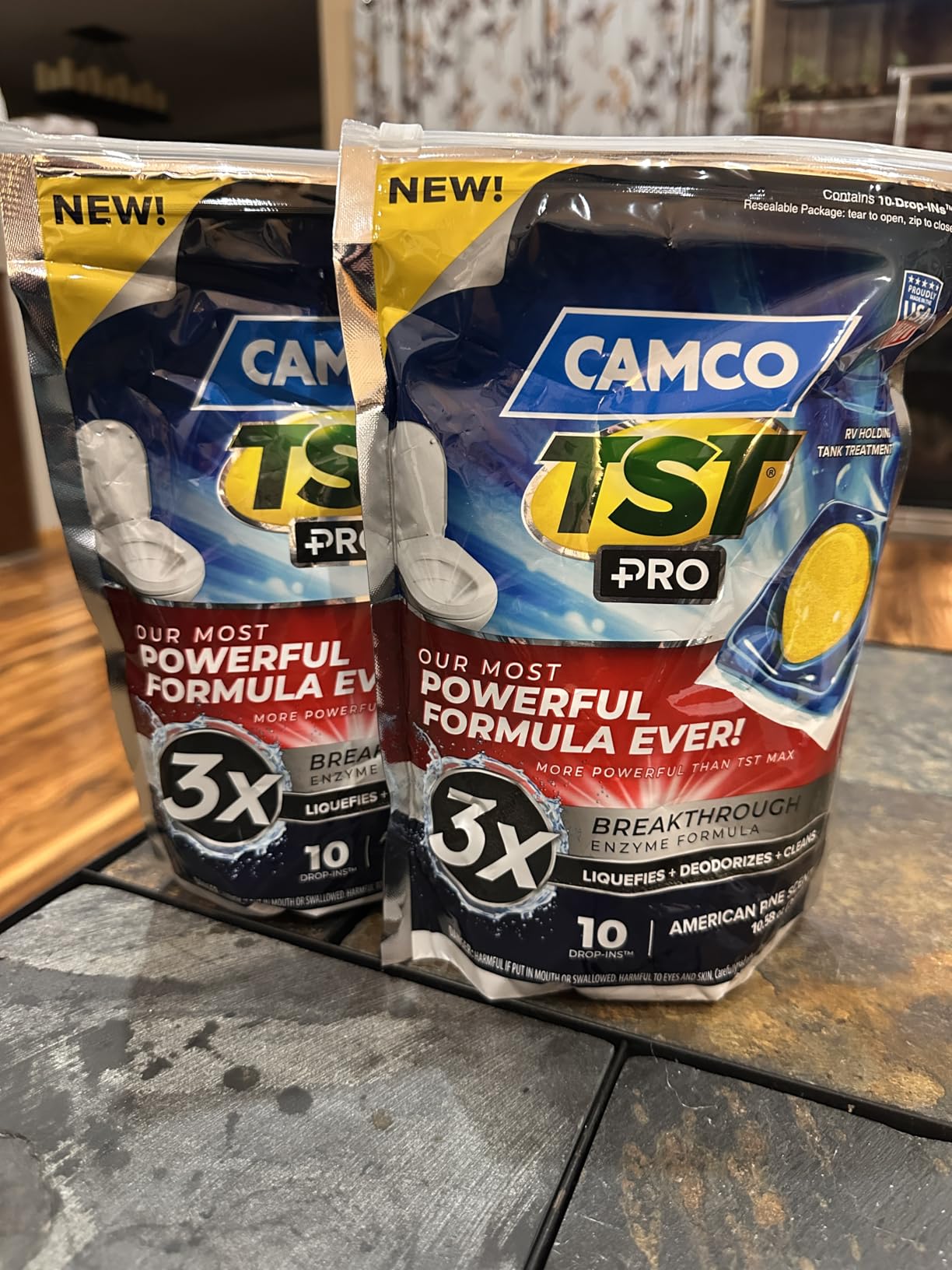 Camco TST PRO RV Toilet Treatment Drop-INs - New & Innovative Bio-Enzymatic Formula for Rapid RV Sewer Break Down - RV Black Tank Treatment - Fresh Pine Scent - Septic-Safe, 10-Pack (41770) customer photo 1