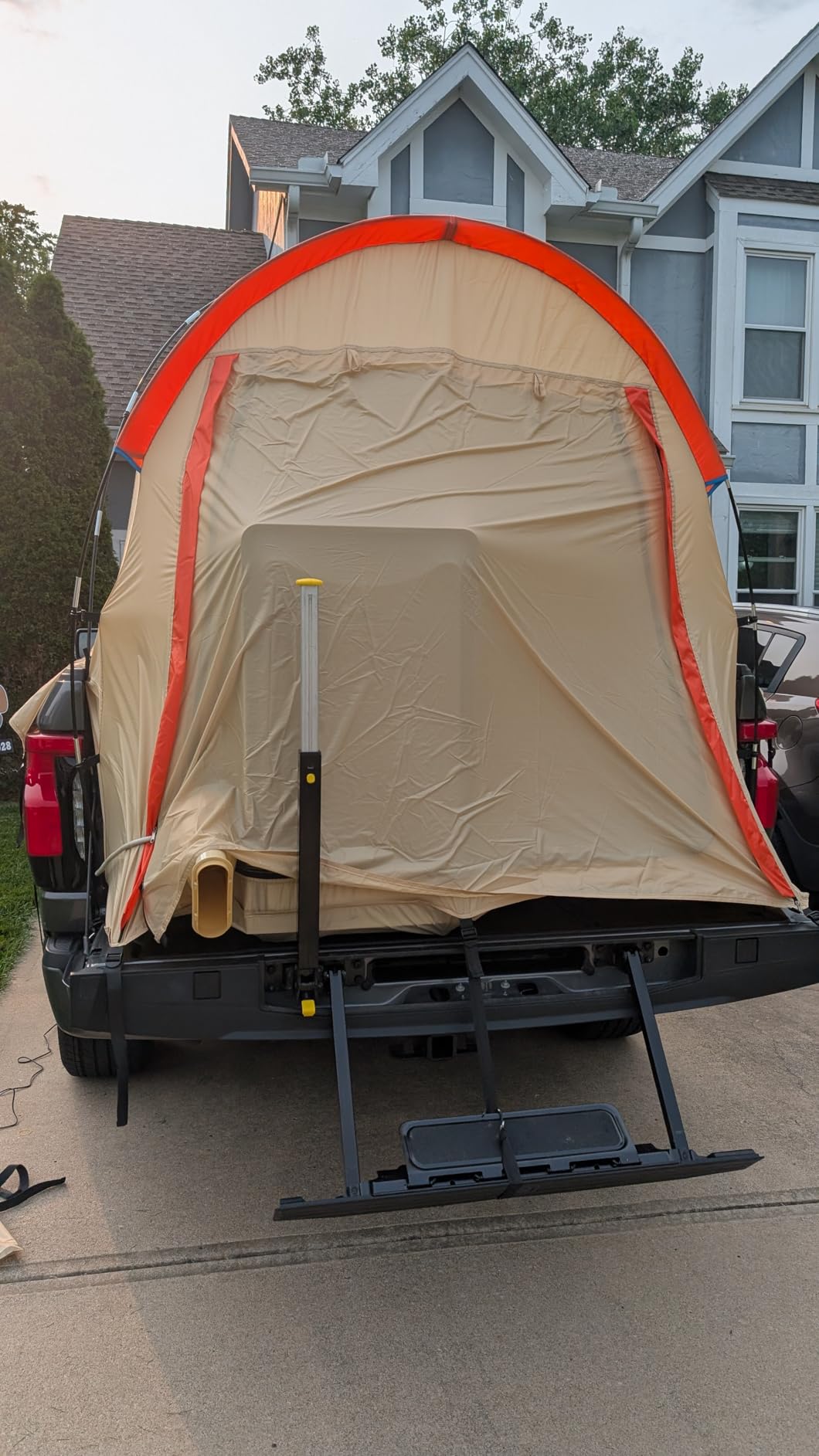 Pickup Truck Tent with Awning Shade,Waterproof PU5000mm Oxford for 5.5-6.3 FT Truck Bed for Camping Travel Outdoor Activities for Chevy Silverado 1500,Ram 1500/Dakota,F150,GMC 1500,Titan,Tundra customer photo 1