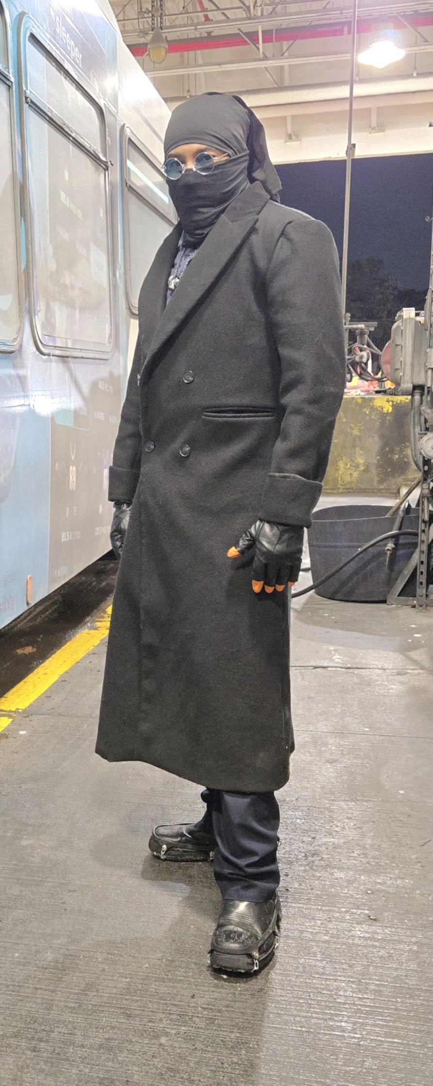 Runcati Mens Full Length Long Trench Coat Double Breasted Classic Overcoat customer photo 2
