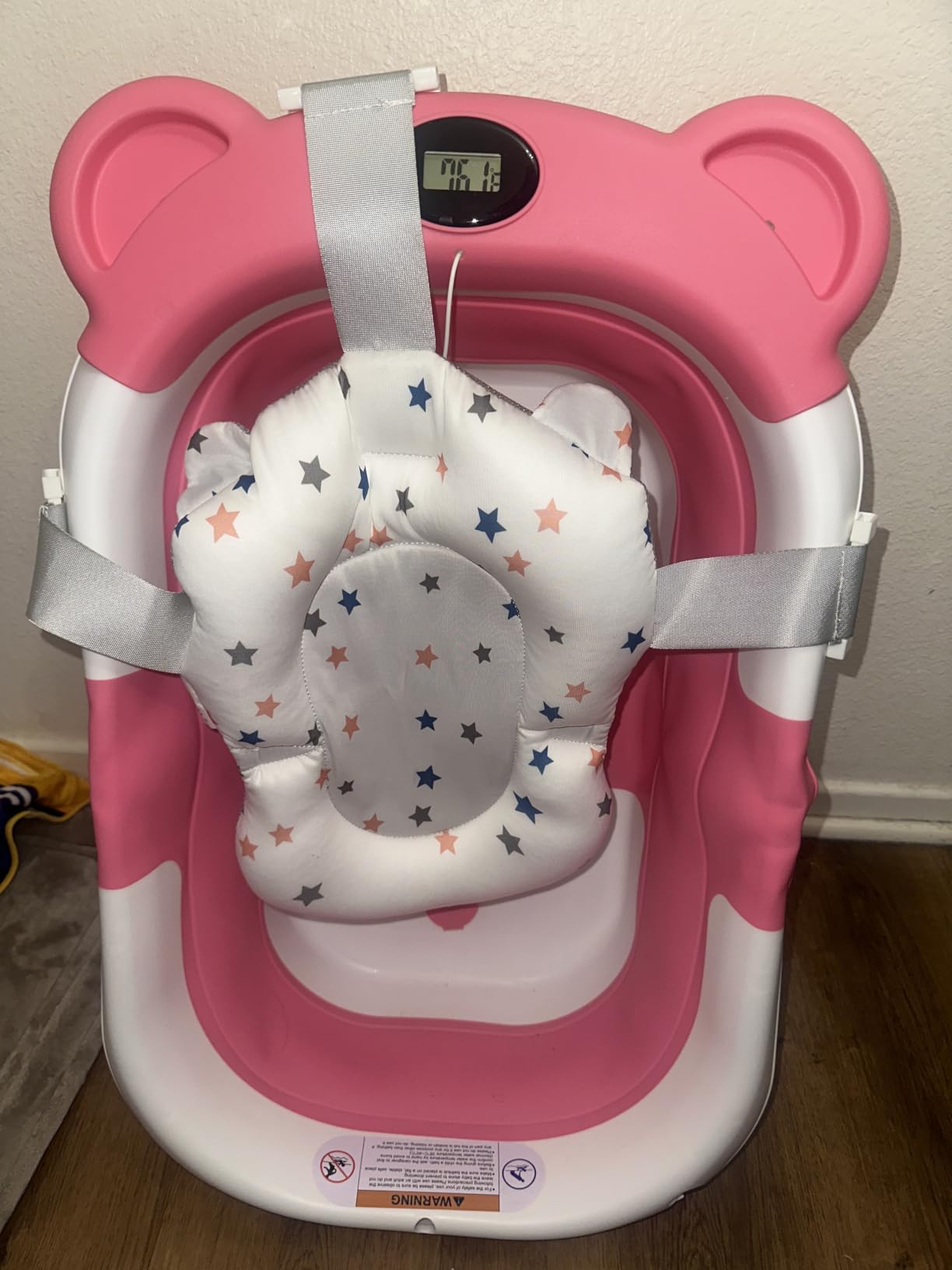 TPN Collapsible Baby Bathtub, Baby Bath Tub with Soft Cushion & Real-Time Thermometer, Baby Bathtub Infant to Toddler Tub (0-36 Months), Portable Newborn Travel Bath Tub customer photo 2