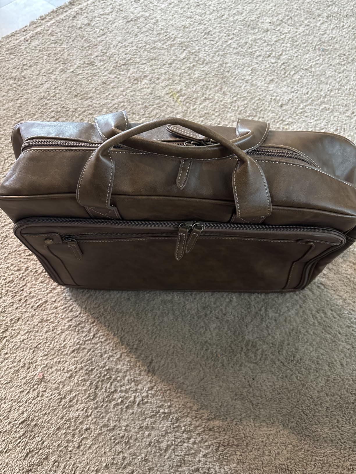 RAINSMORE Mens Laptop Bag 16 Inch Leather Briefcase Vintage Messenger Bag customer photo 2