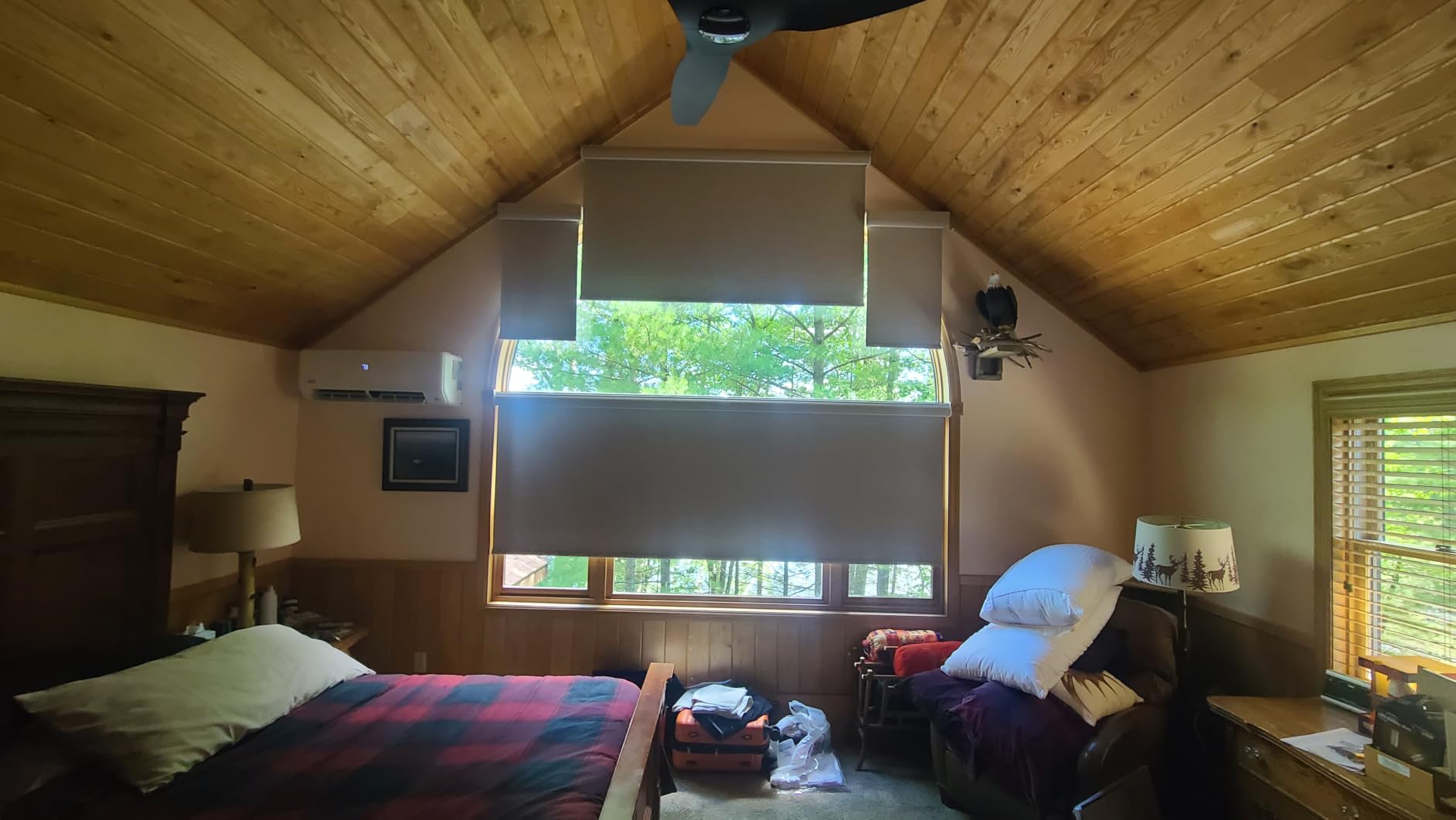 Kincmo Motorized Blinds with Remote, APP, Voice Control - 100% Blackout | Custom Motorized Roller Shades for Windows Doors, Ultra Quiet Smat Electric Blinds Work with Apple Homekit, Alexa, Google... customer photo 1