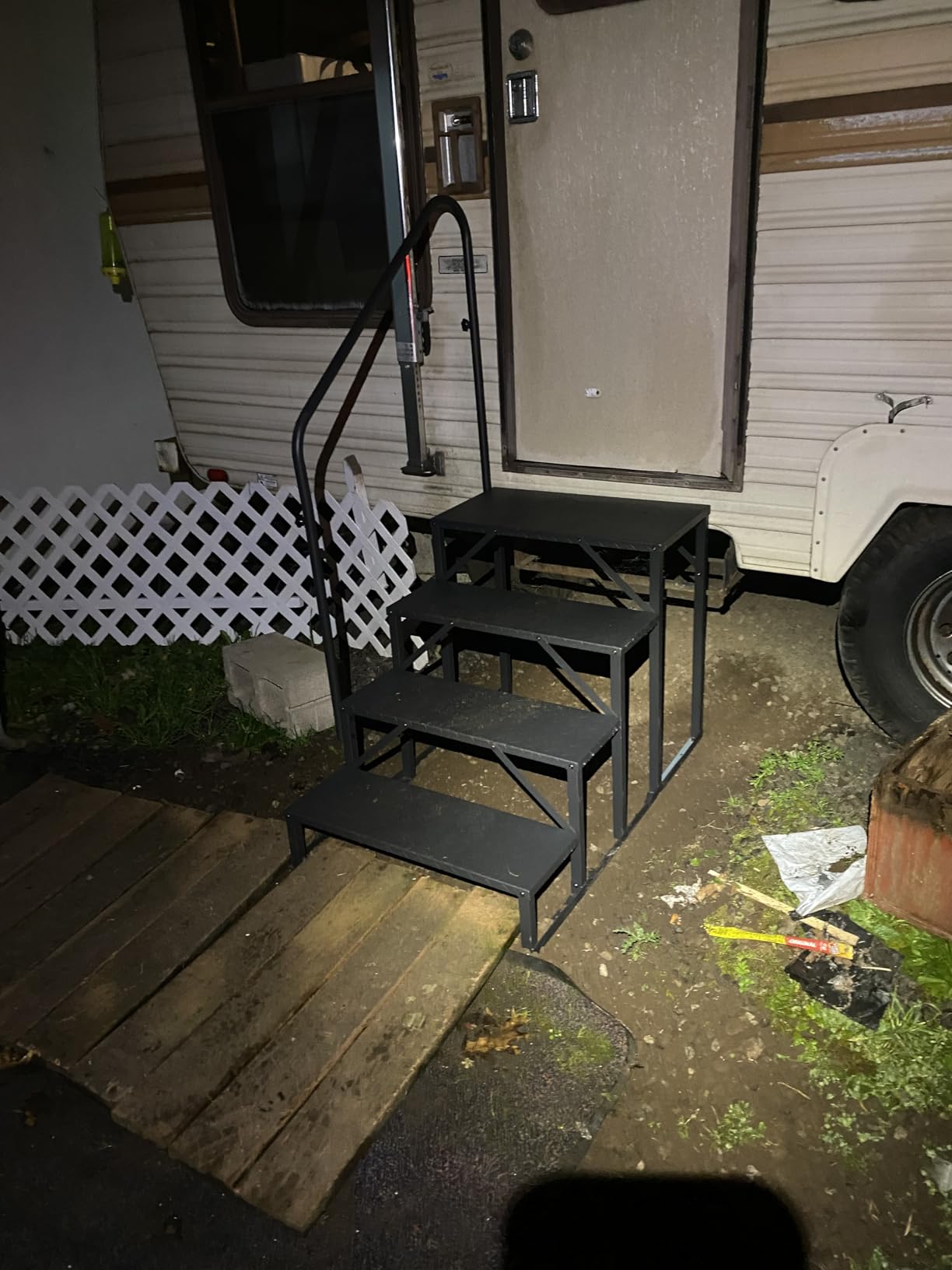 Nilight RV Steps Handrail 2 Step Portable Stairs Camper Trailer 5th Wheel customer photo 2