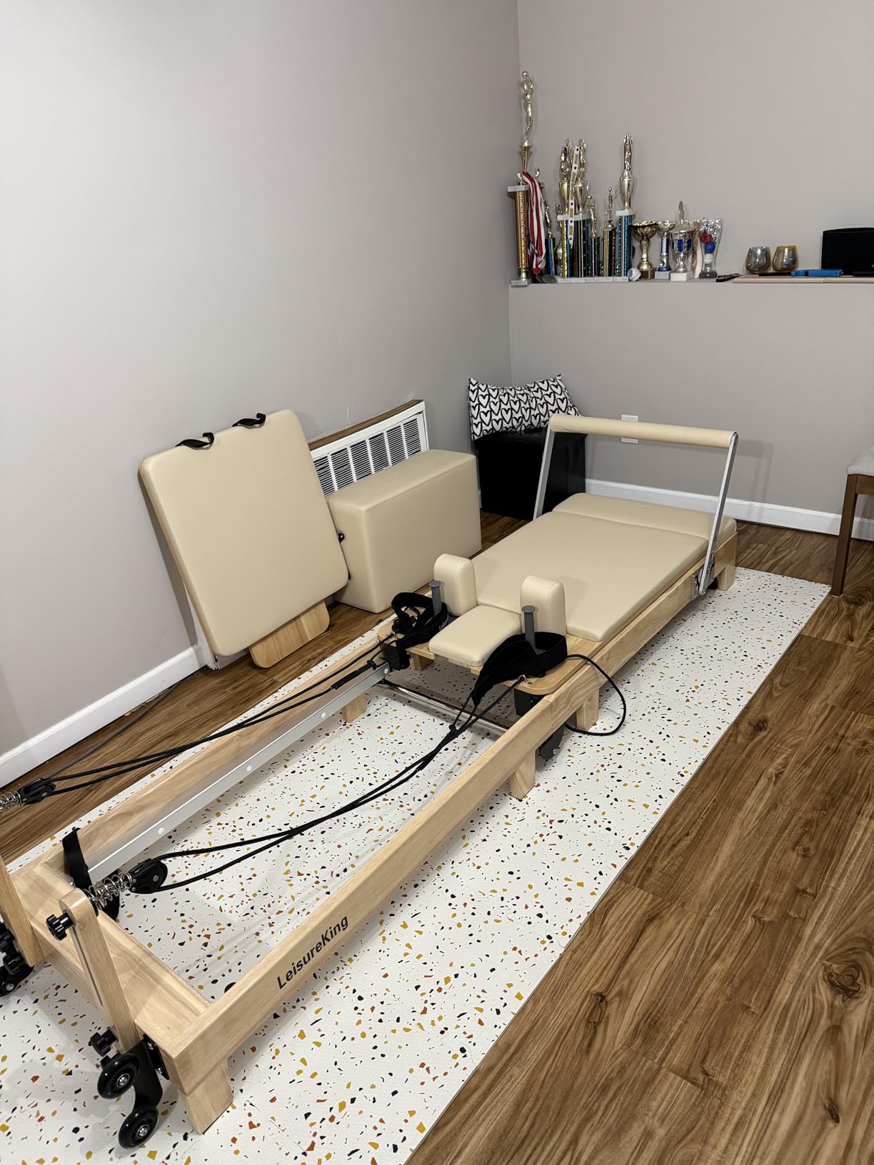 LeisureKing Pilates Reformer Machine, Quick-Assembly Studio Grade Pilates Equipment for Gym and Home, Oak Wood Pilates Reformer with Reformer Accessories customer photo 2